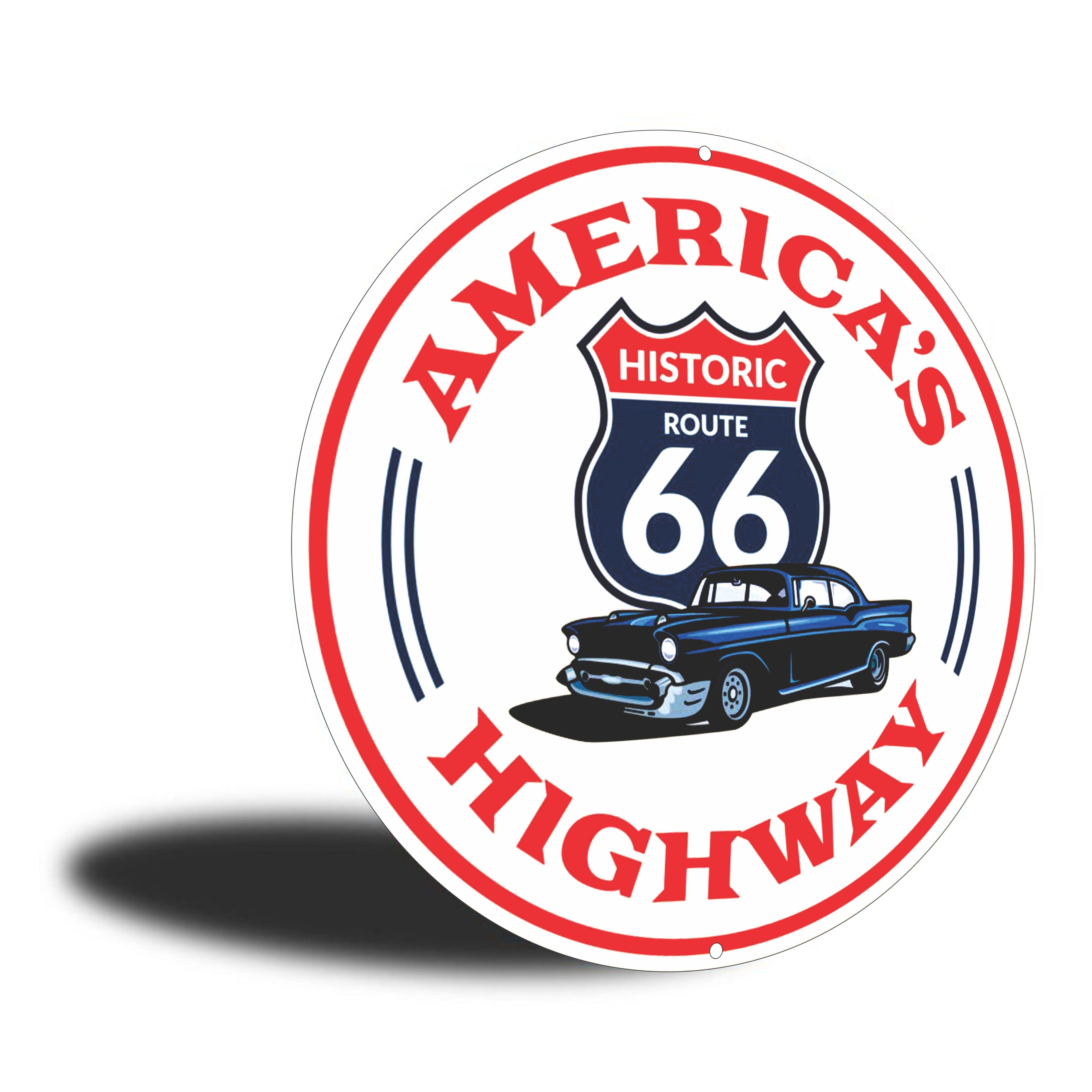 PLACA CIRCULAR AMERICA S HISTORIC 66