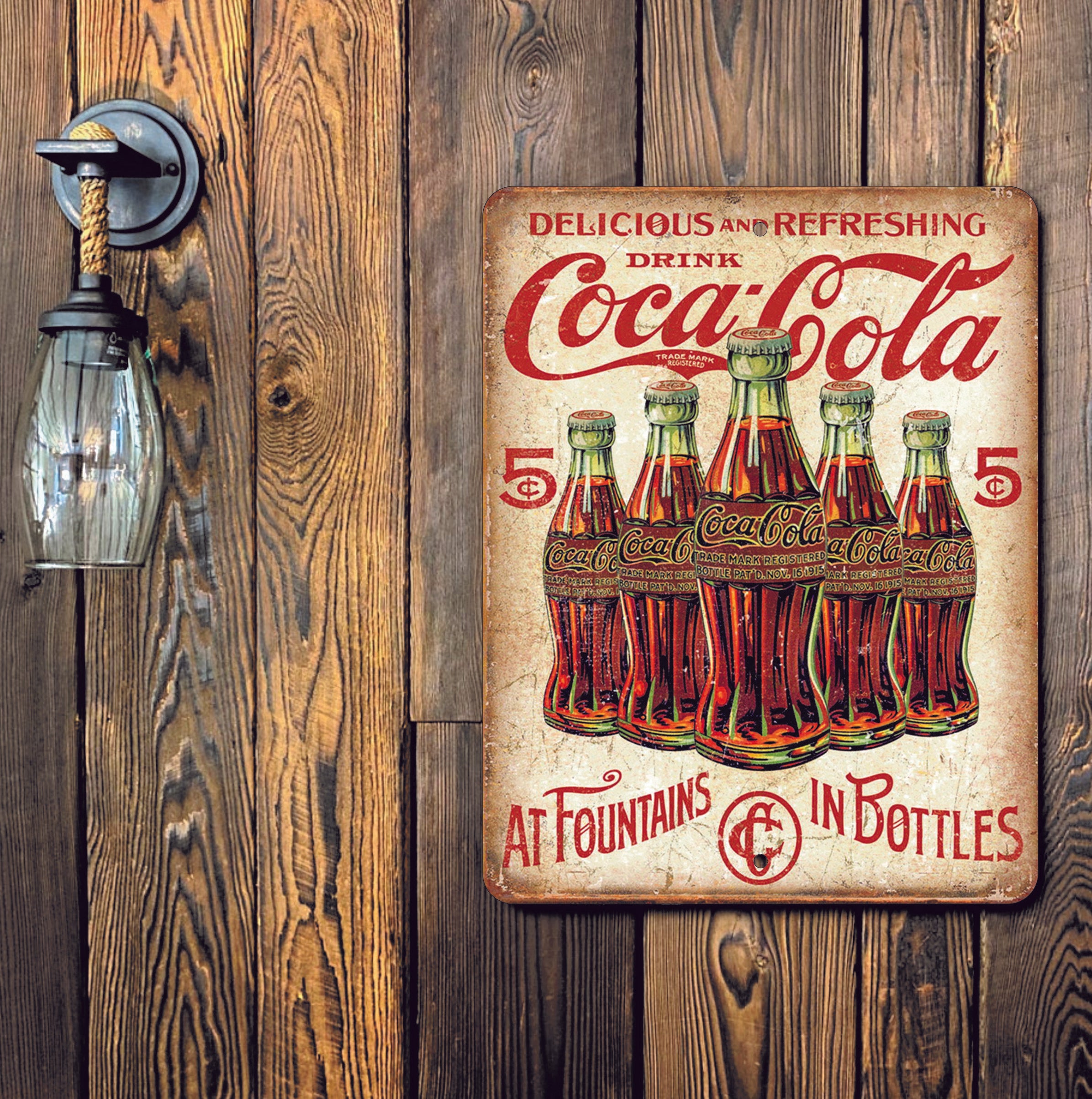 PLACA COCA-COLA IN BOTTLES