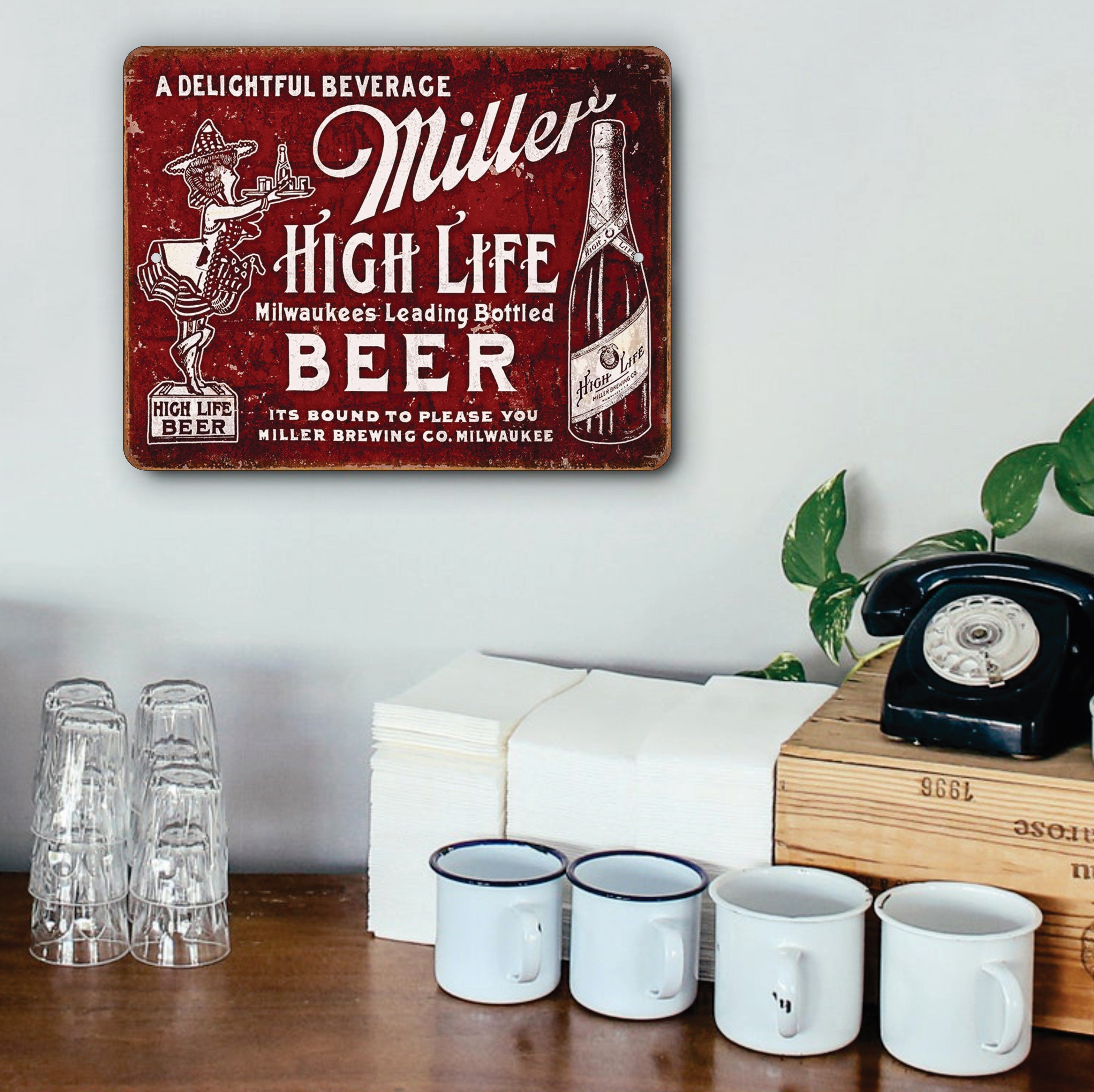 PLACA MILLER HIGH LIFE BEER