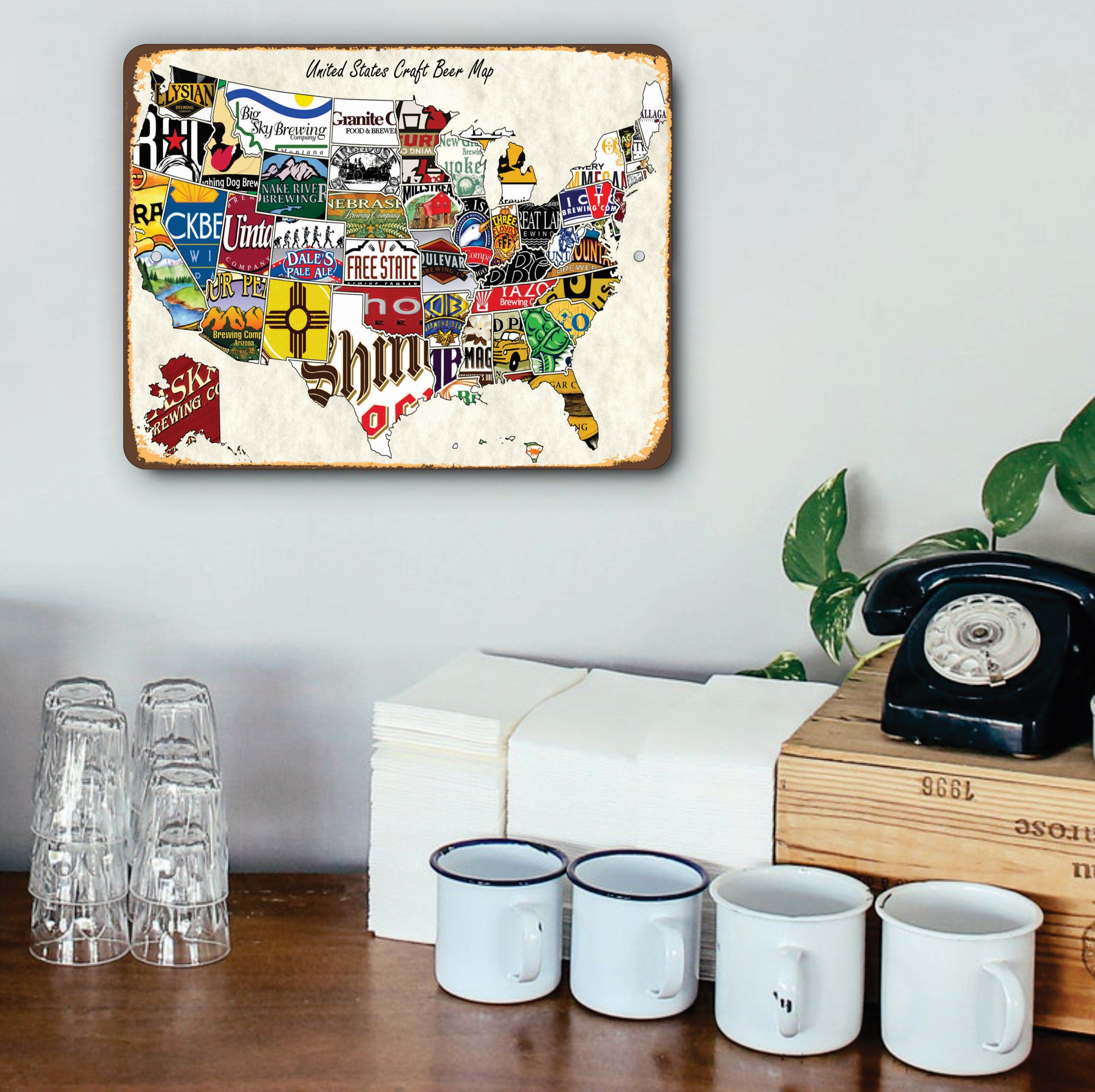 PLACA US BEER MAP