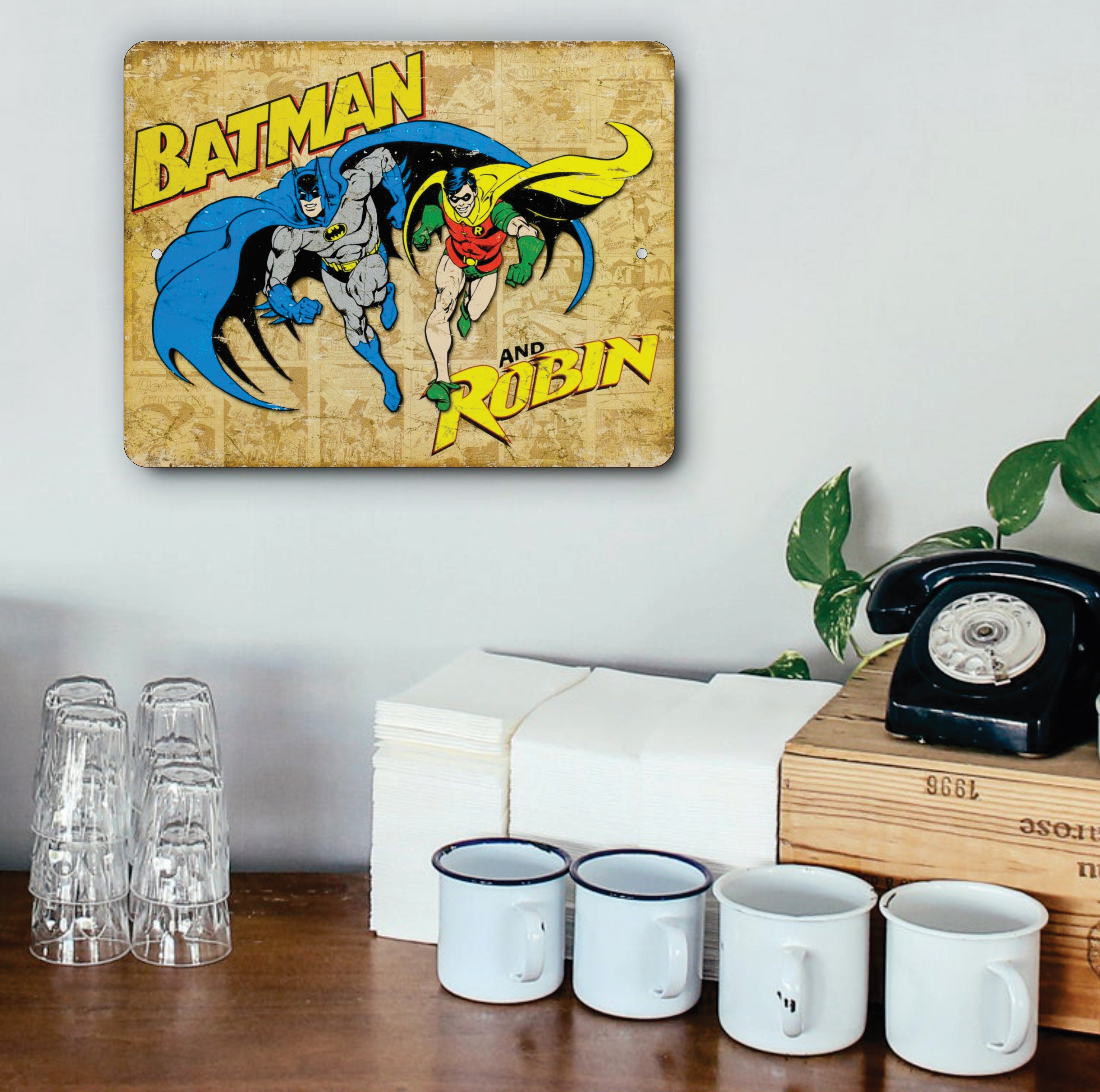 PLACA BATMAN AND ROBIN DC COMICS