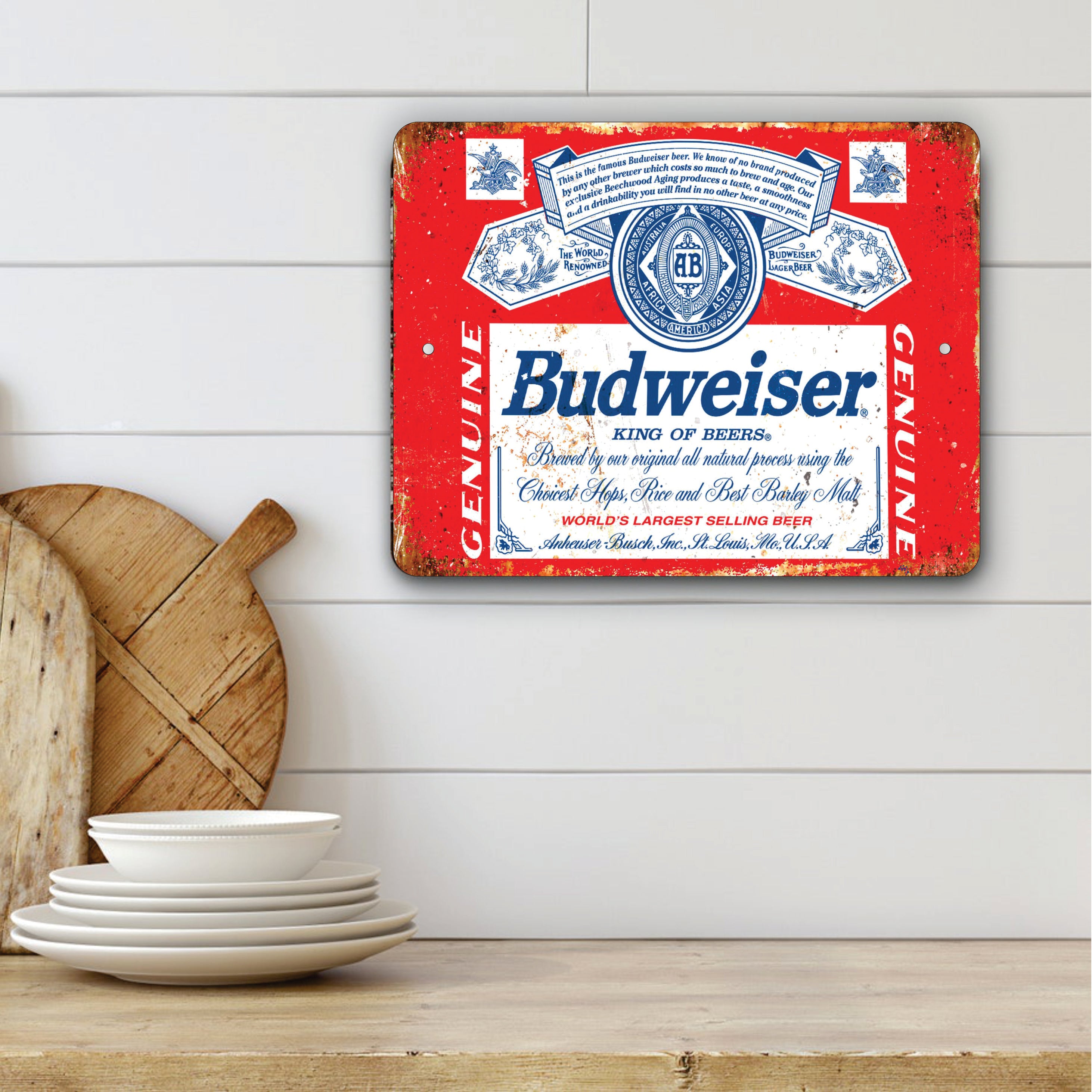 PLACA BUDWEISER KING OF BEERS