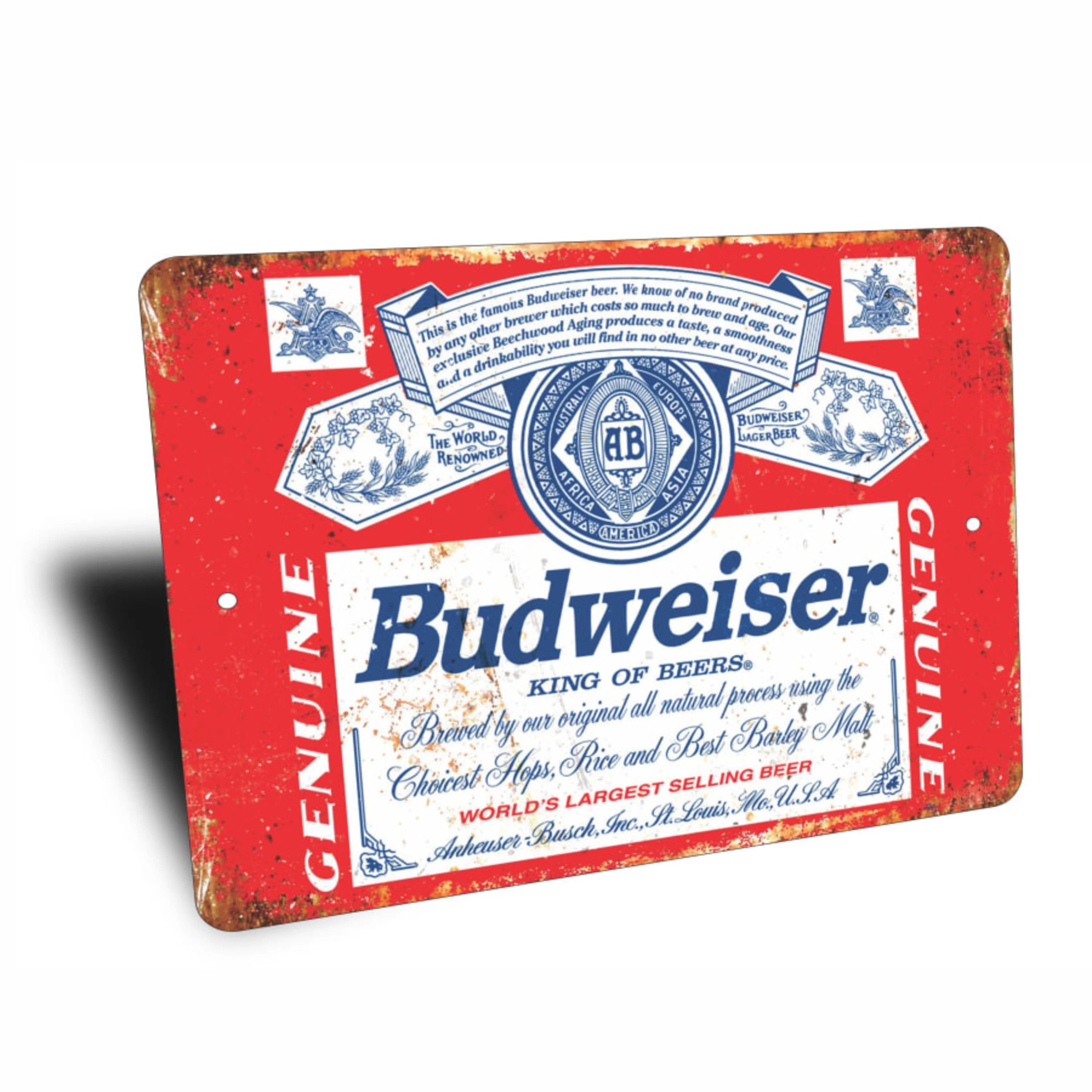 PLACA BUDWEISER KING OF BEERS