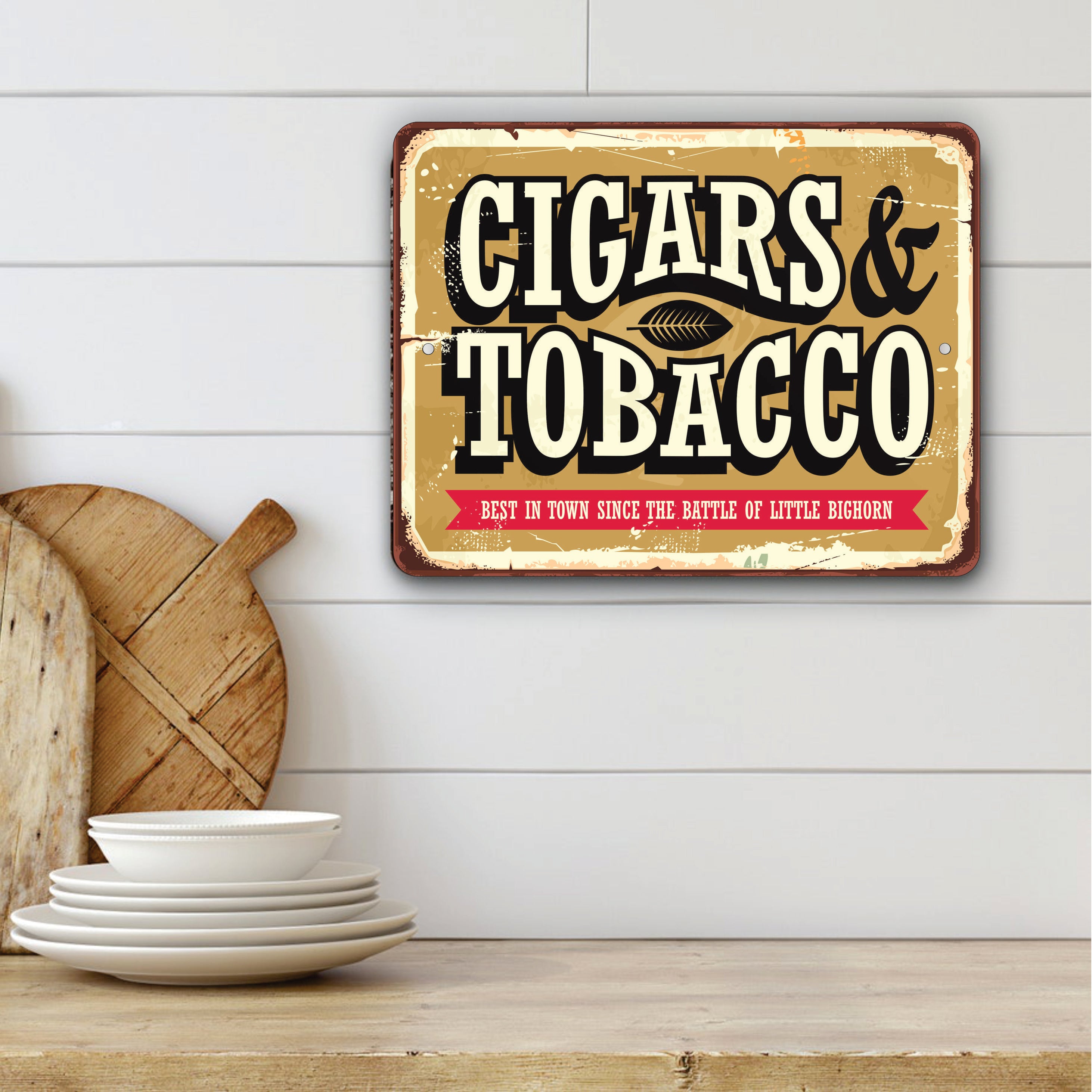 PLACA CIGARS Y TOBACCO