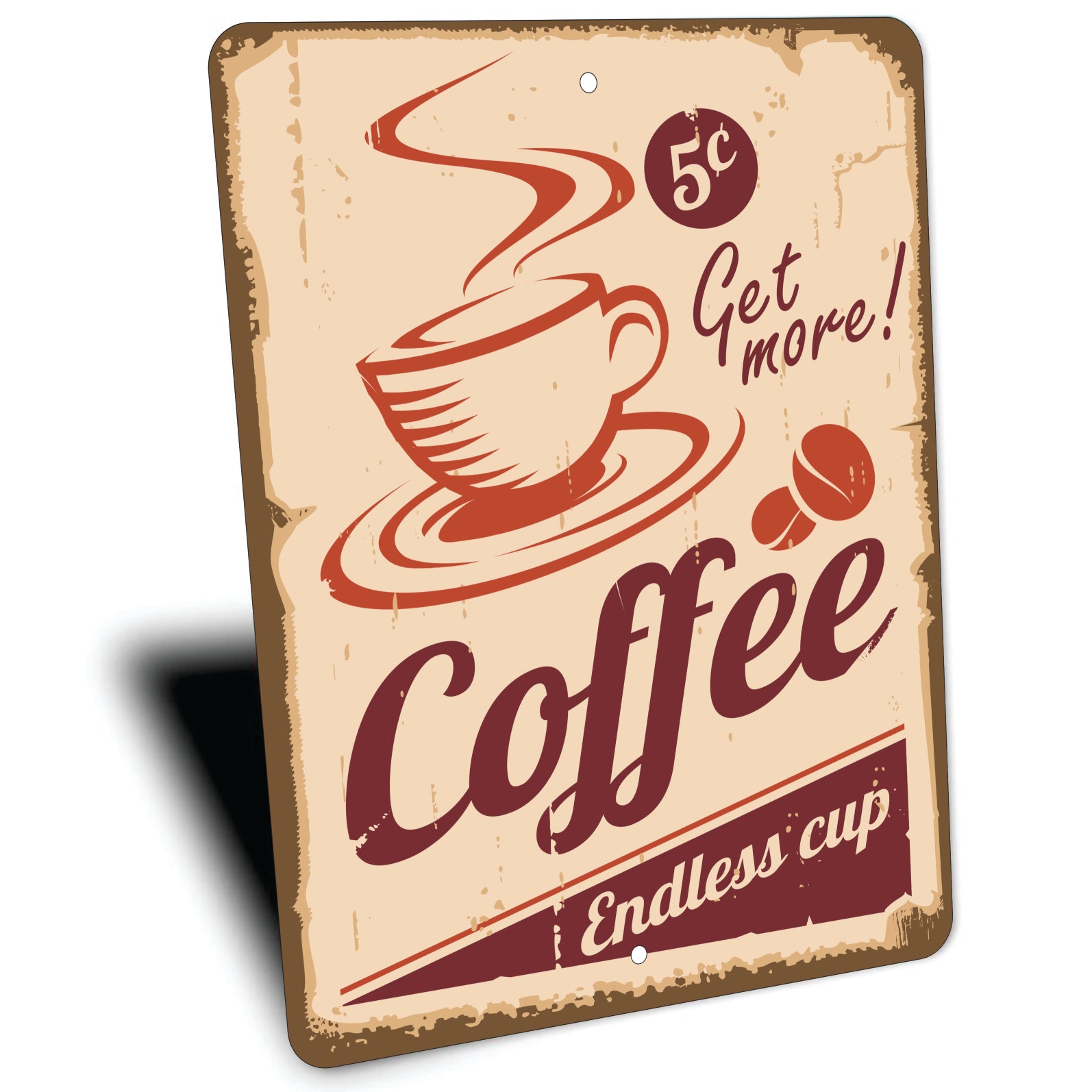 PLACA GET MORE COFFEE