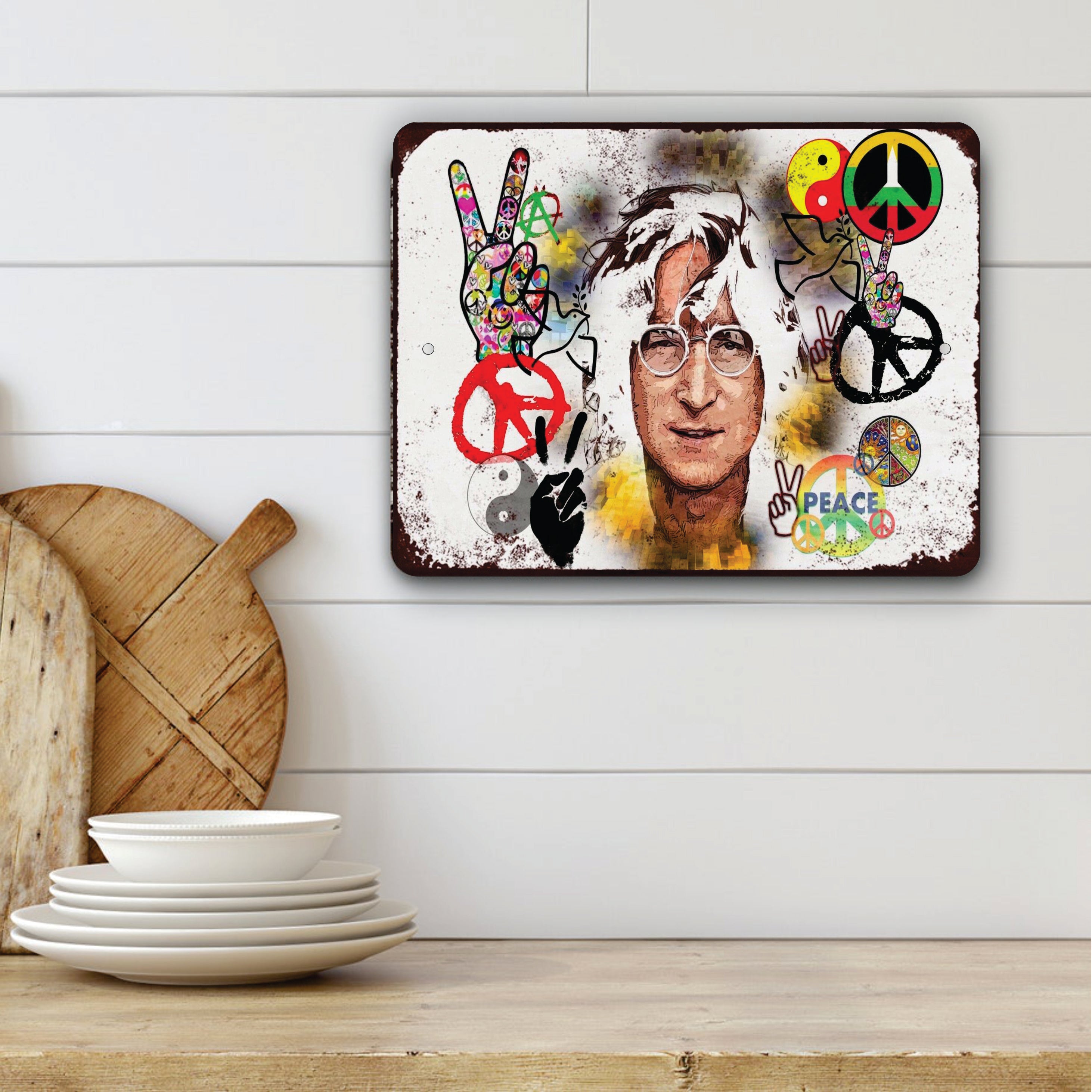 PLACA JOHN LENNON PEACE