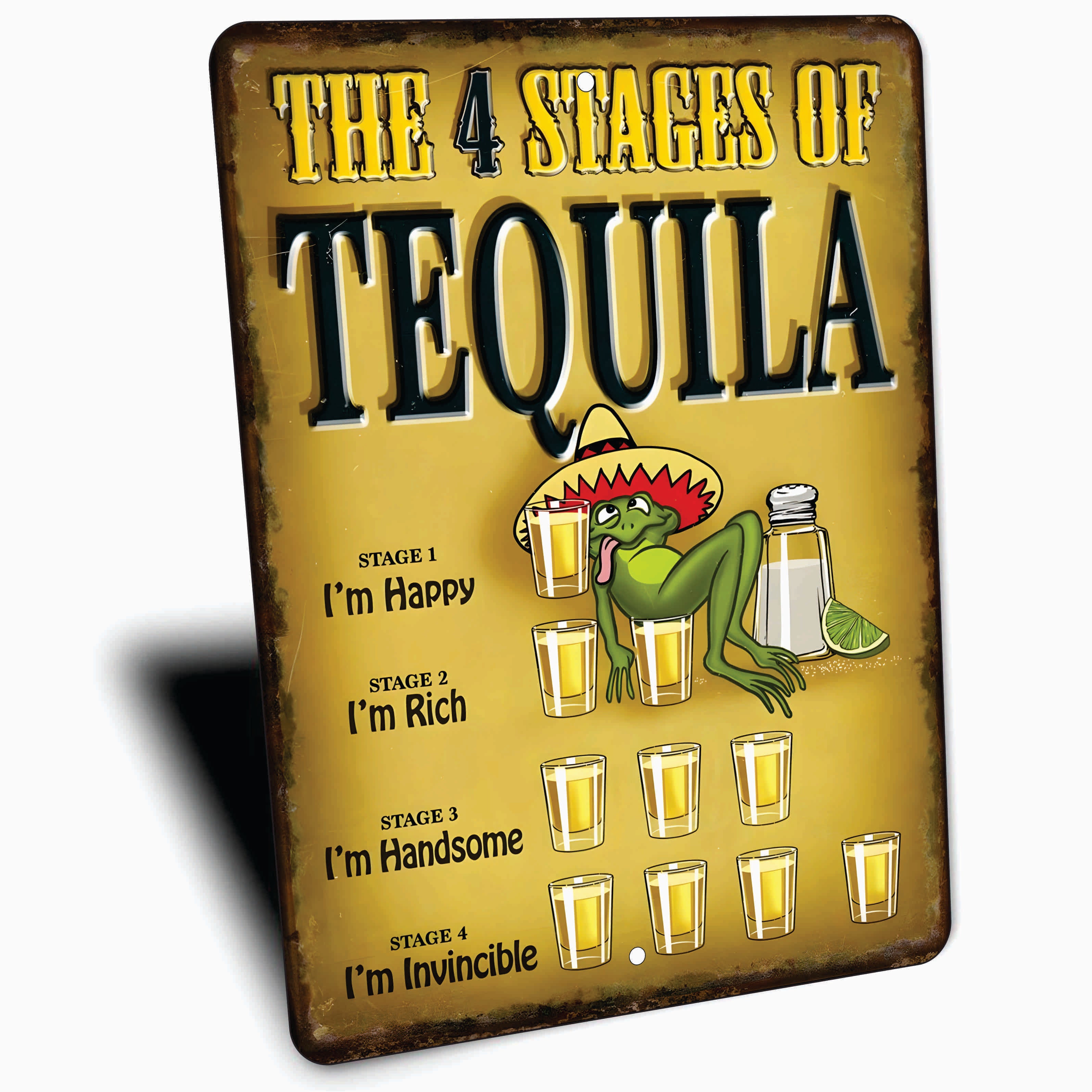 PLACA THE 4 STAYES OF TEQUILA