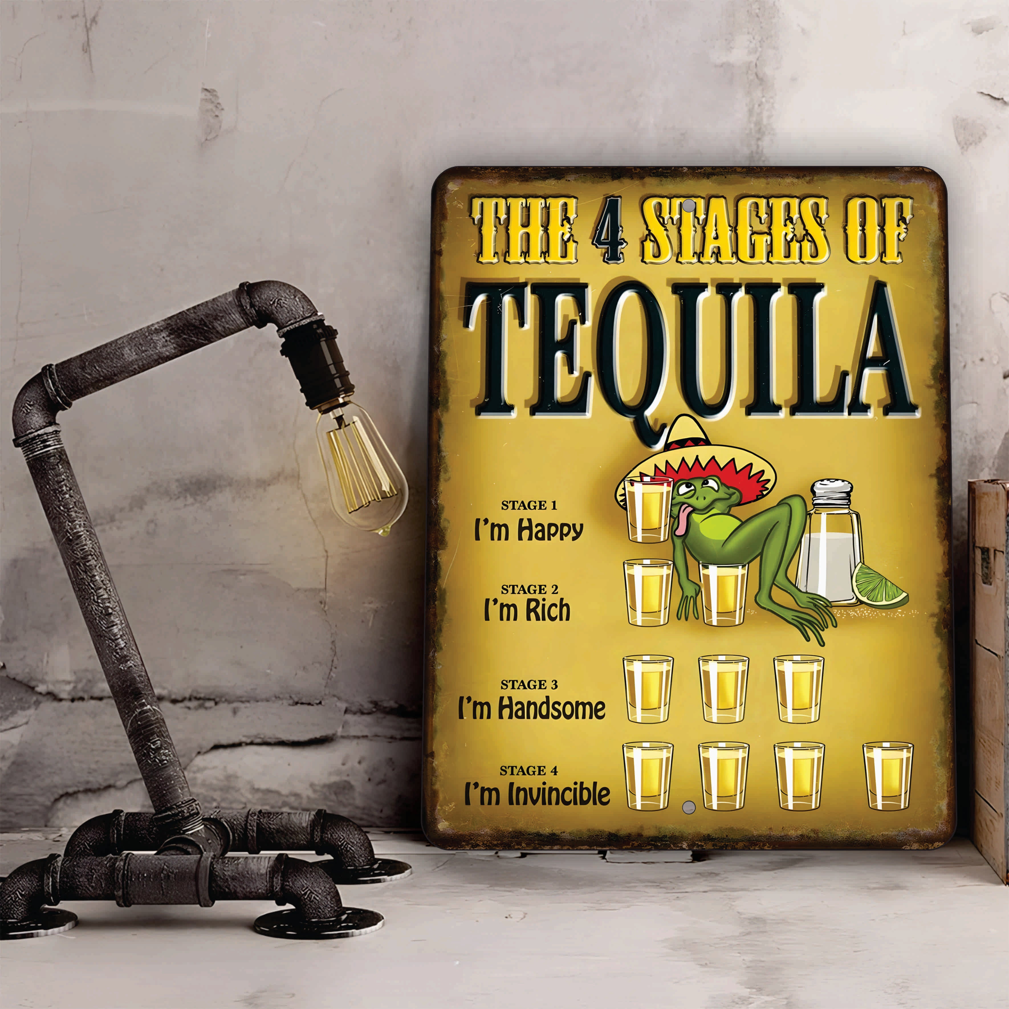 PLACA THE 4 STAYES OF TEQUILA