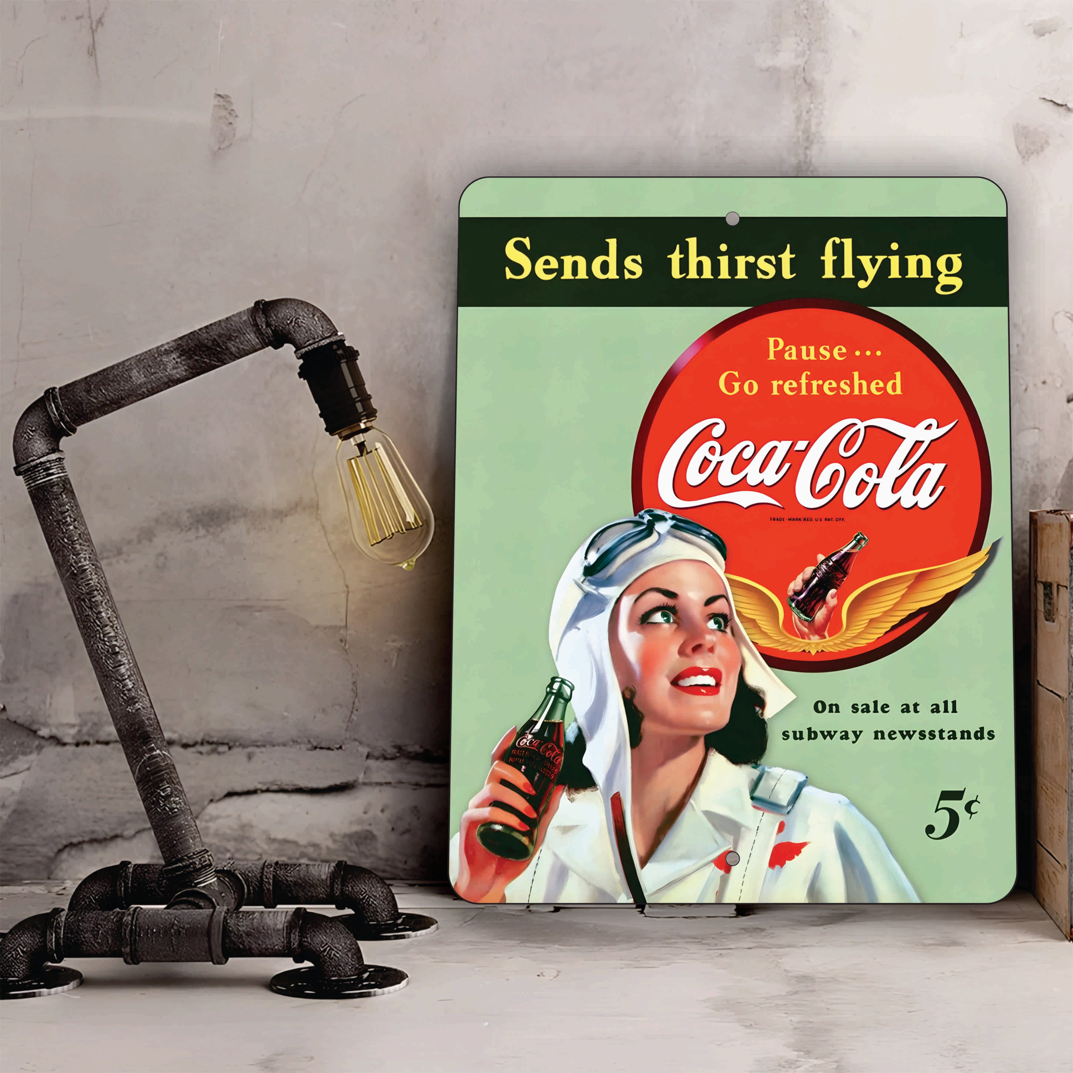 PLACA COCA-COLA FLYING