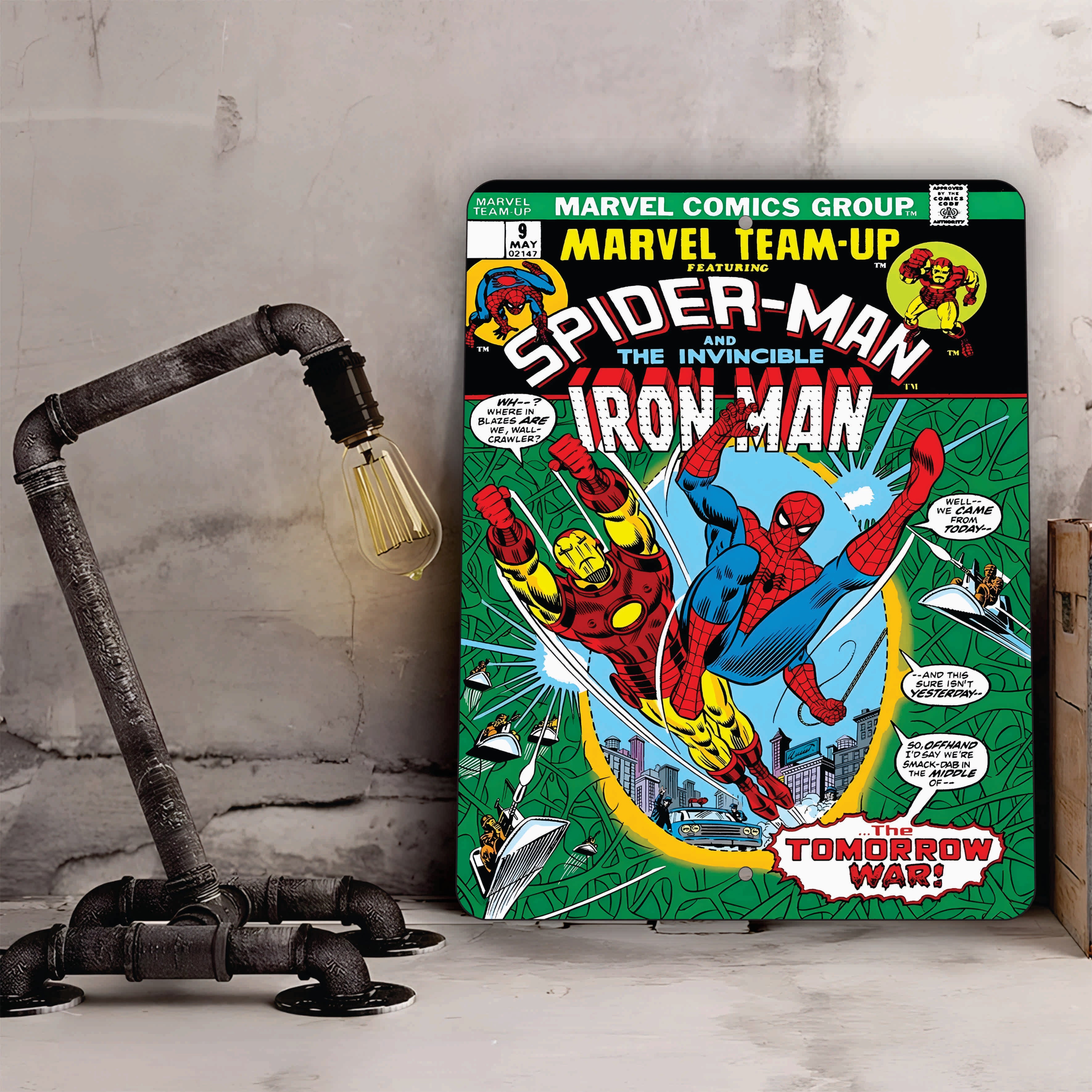 PLACA SPIDER-MAN Y IRON MAN