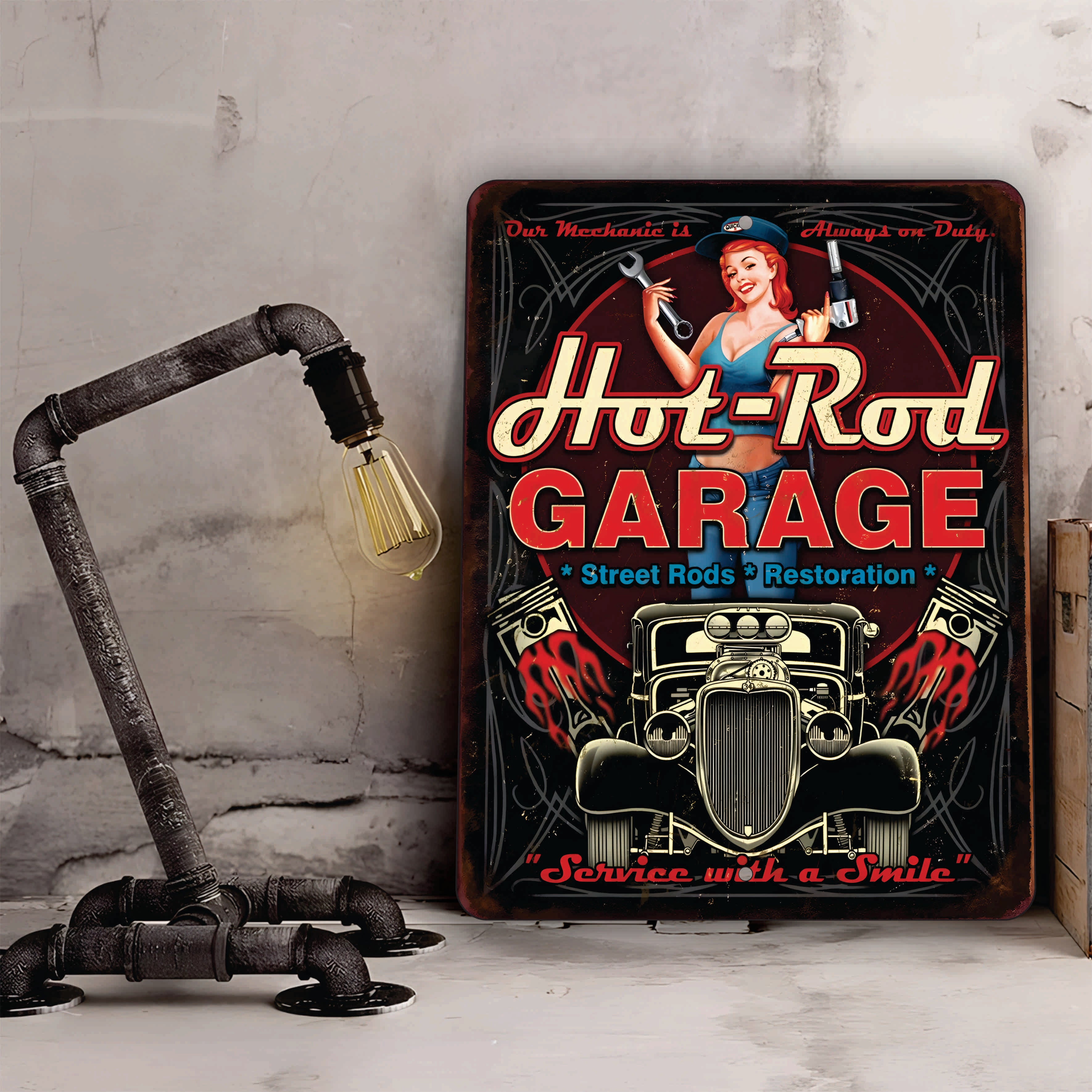 PLACA HOT-ROD GARAGE