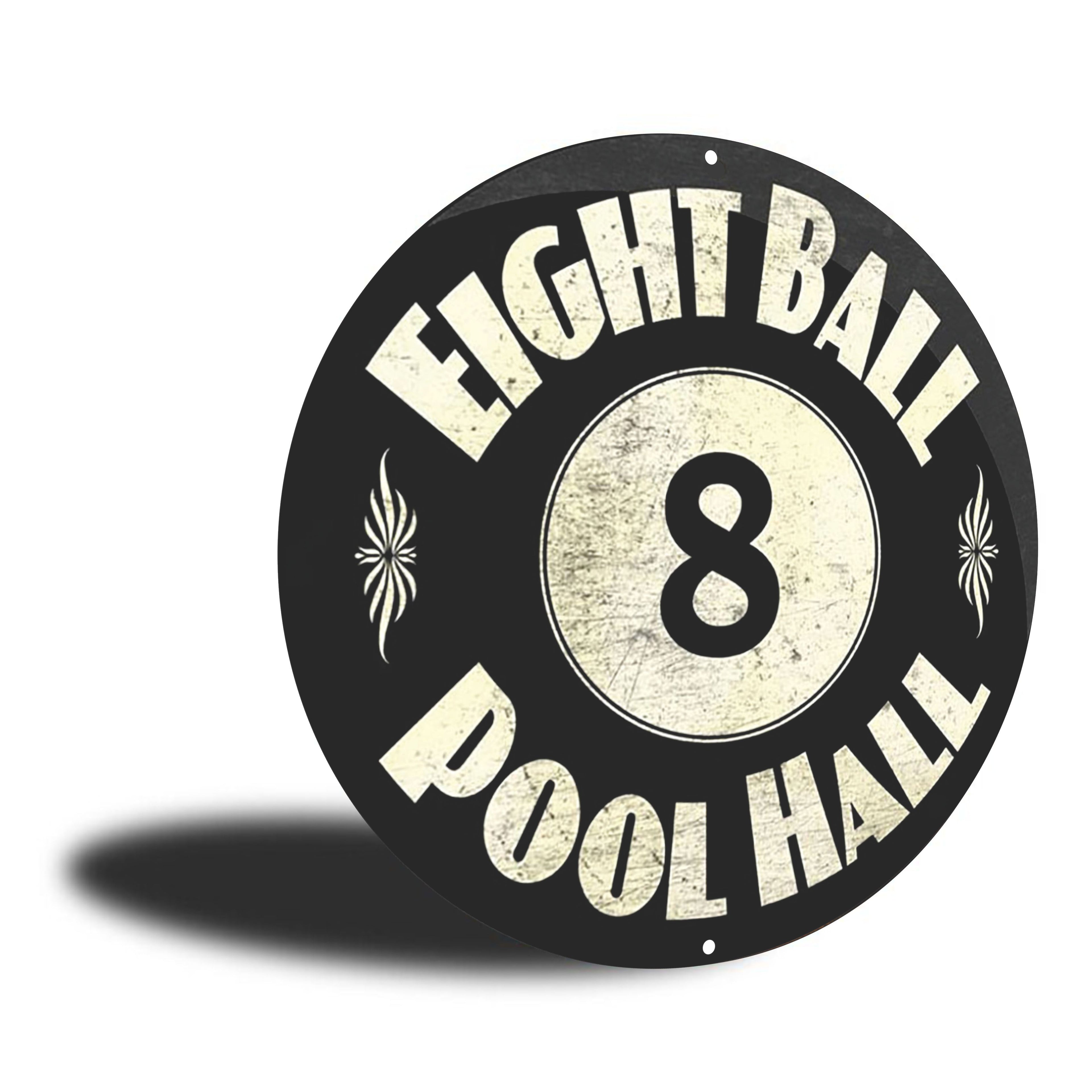 PLACA CIRCULAR EIGHT BALL