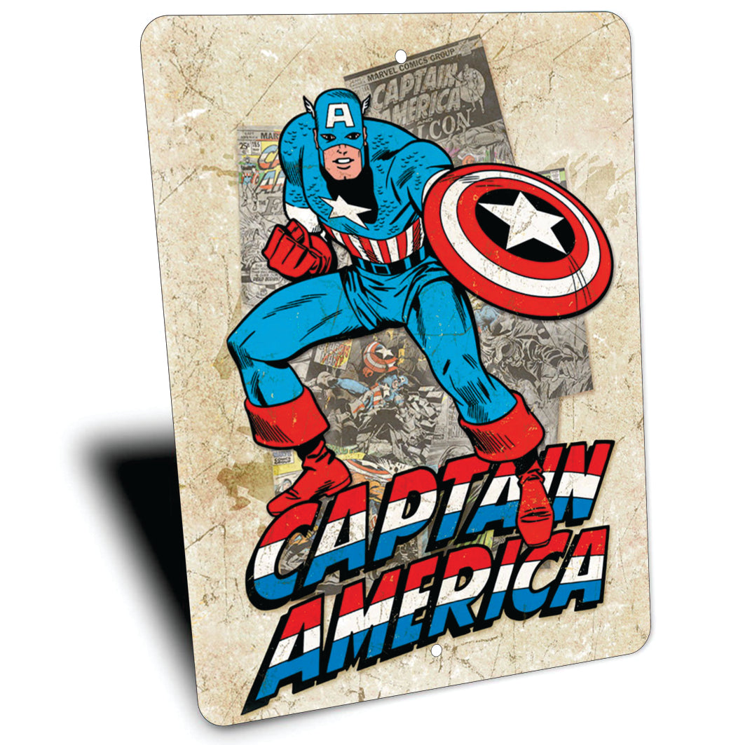 PLACA CAPITAN AMERICA RETRO MARVEL COMICS