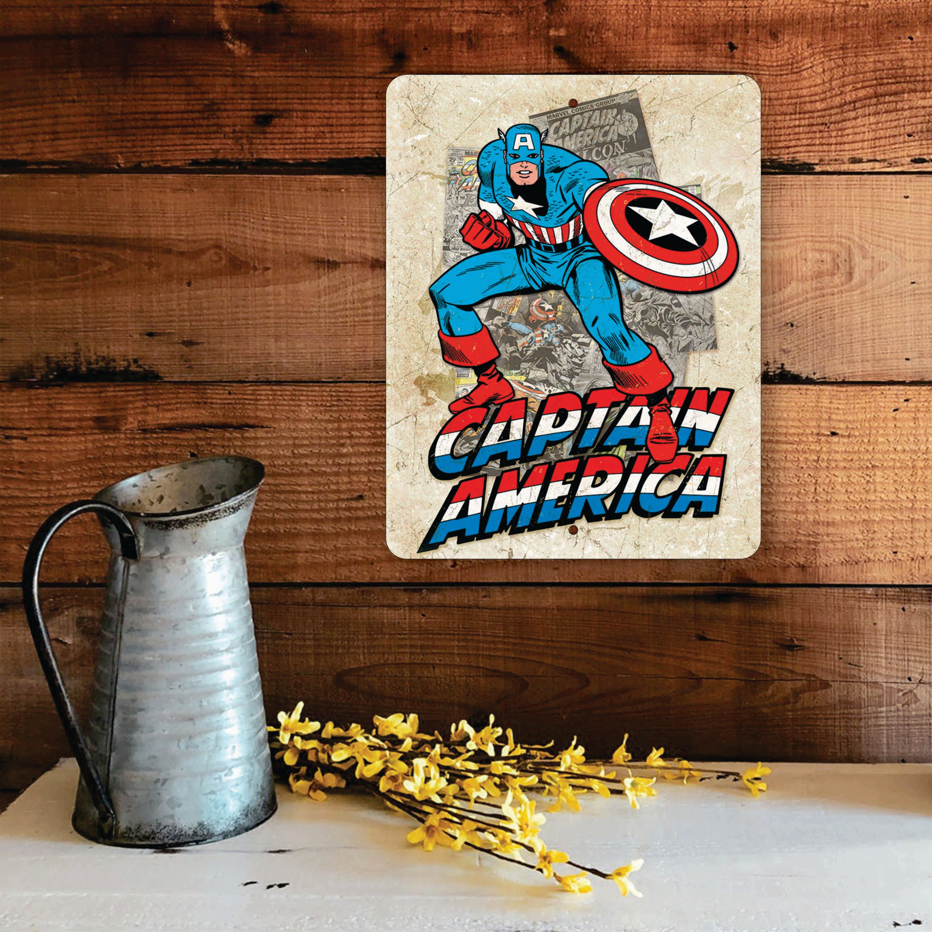 PLACA CAPITAN AMERICA RETRO MARVEL COMICS