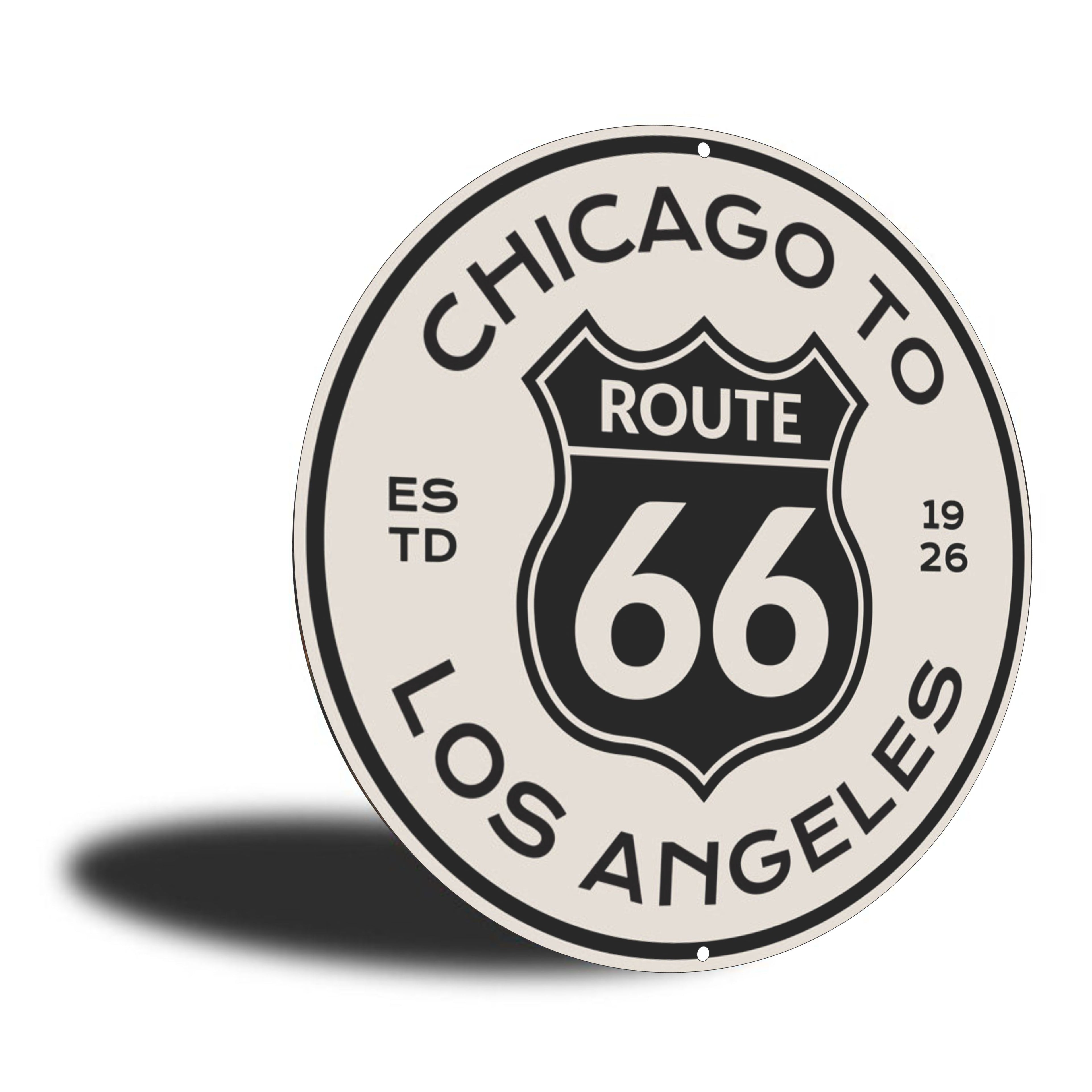 PLACA CIRCULAR CHICAGO TO ROUTE 66