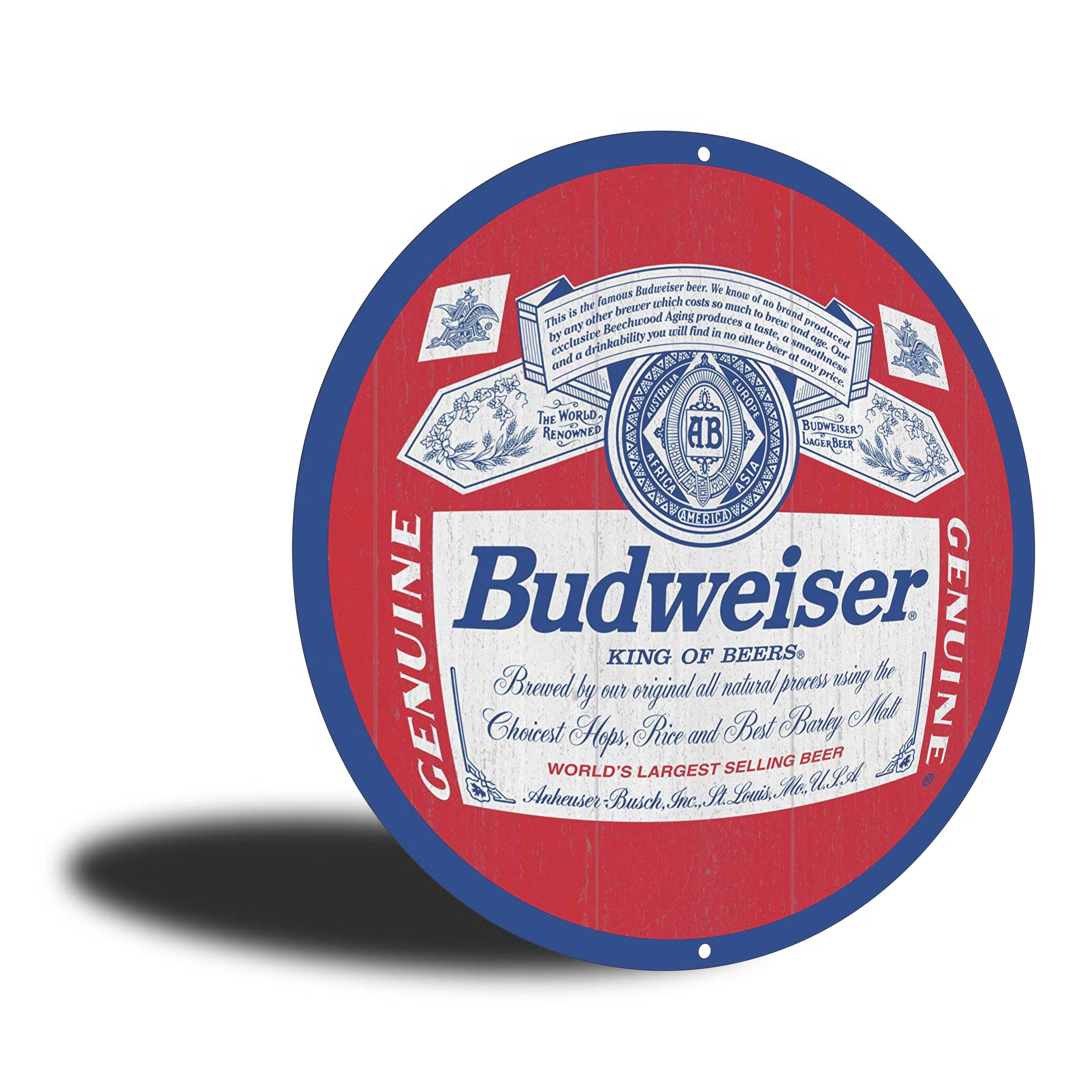 PLACA CIRCULAR GENUINE BUDWEISER