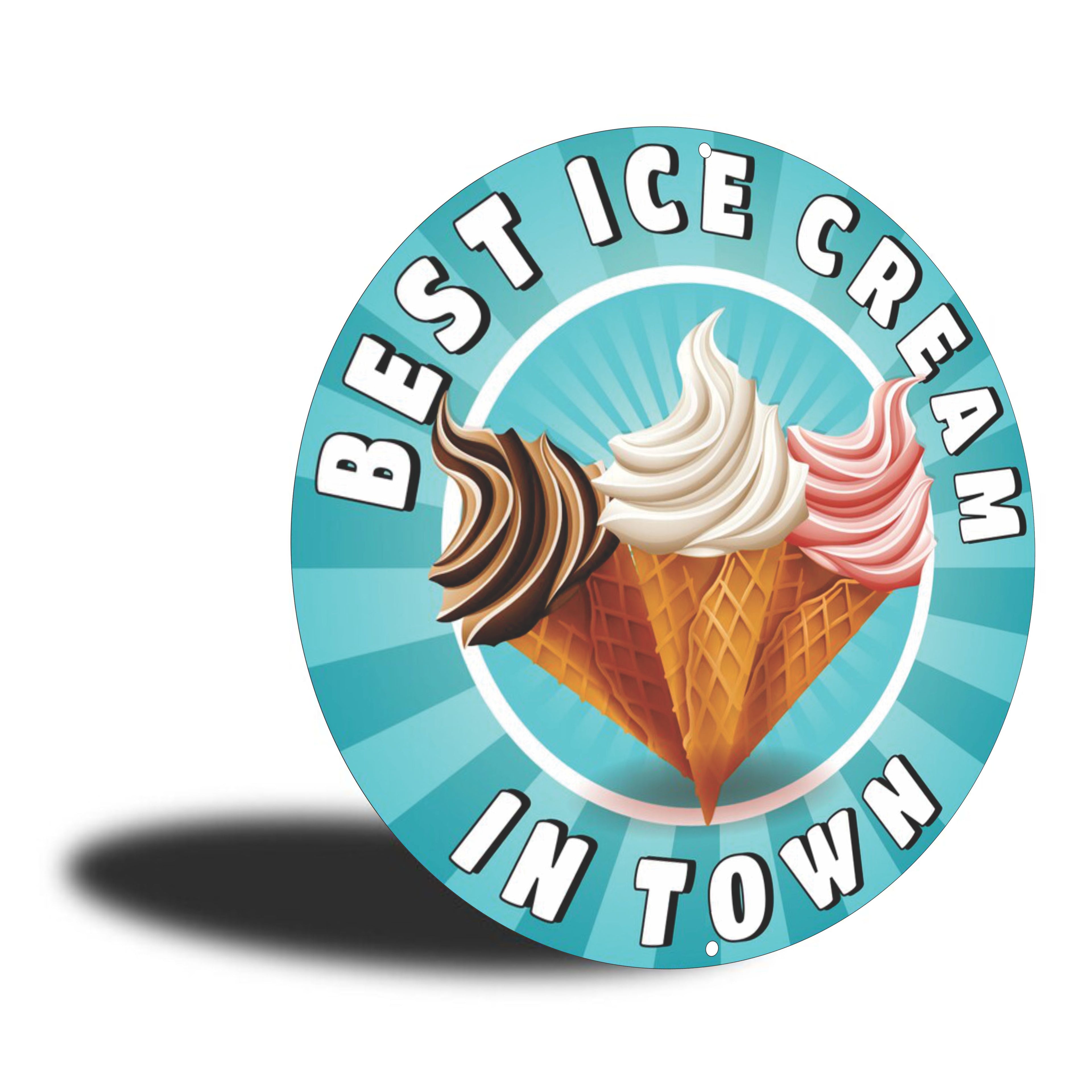PLACA CIRCULAR BEST ICE CREAM IN TOWN