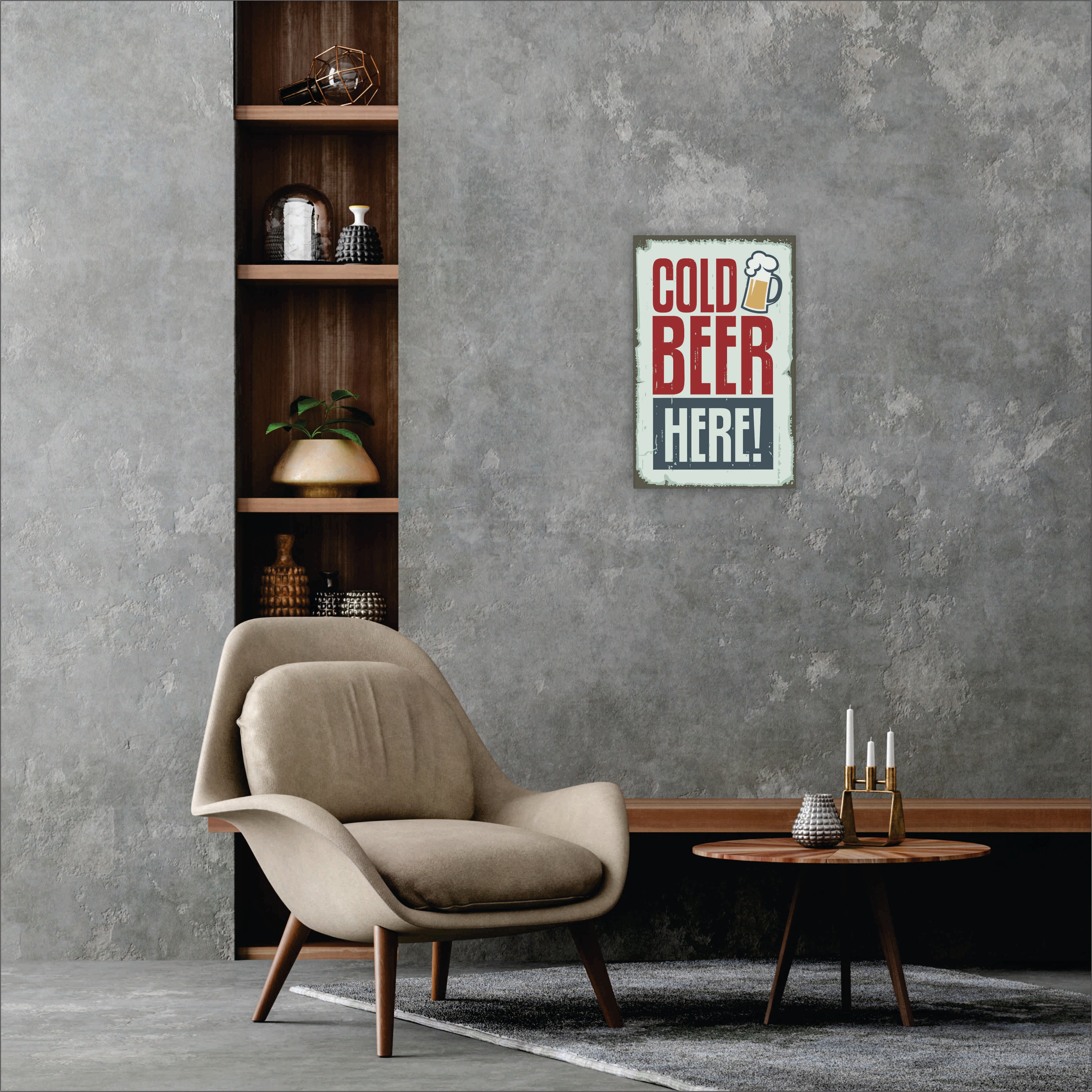 POSTER COLD BEER HERE