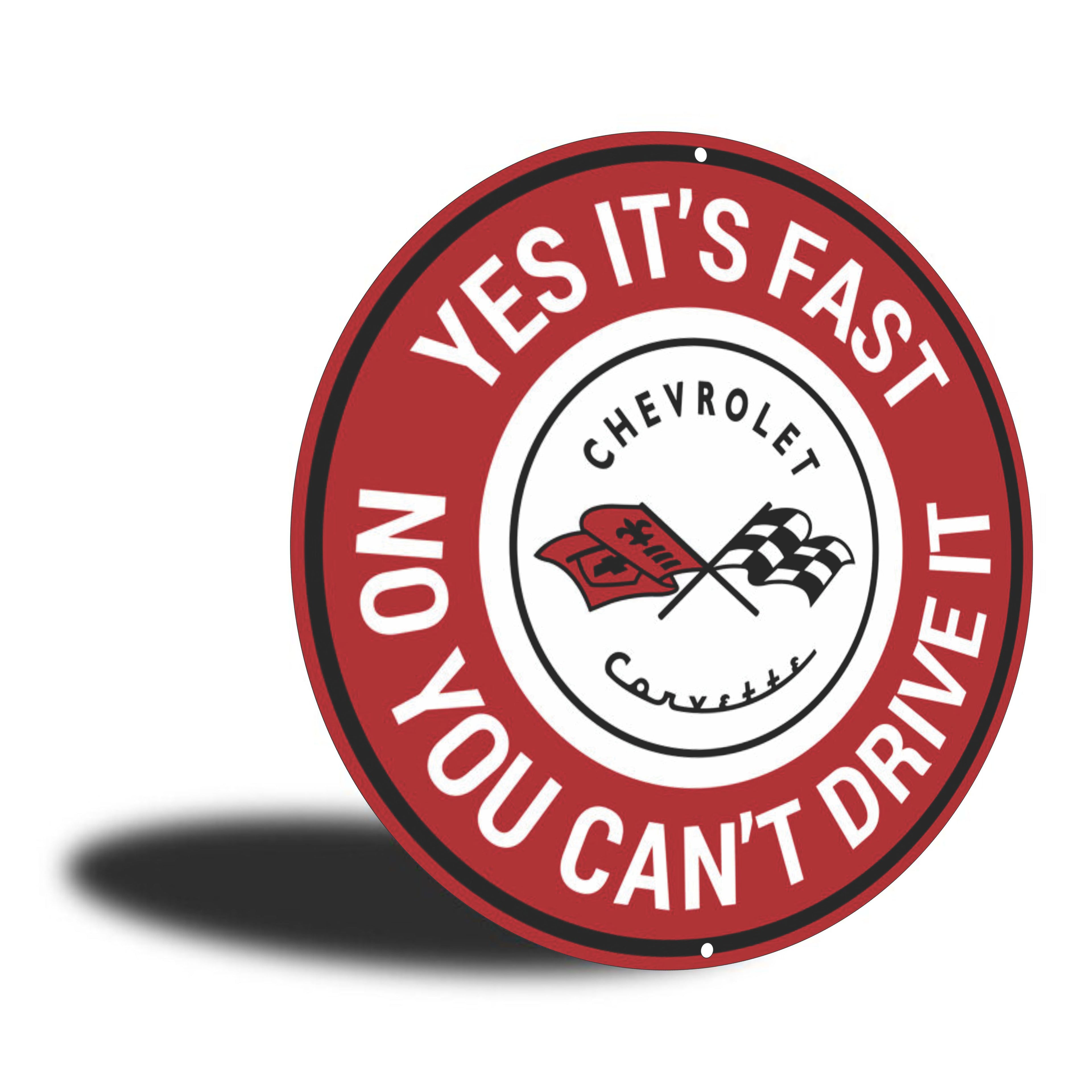 PLACA CIRCULAR CHEVROLET YES IT S FAST