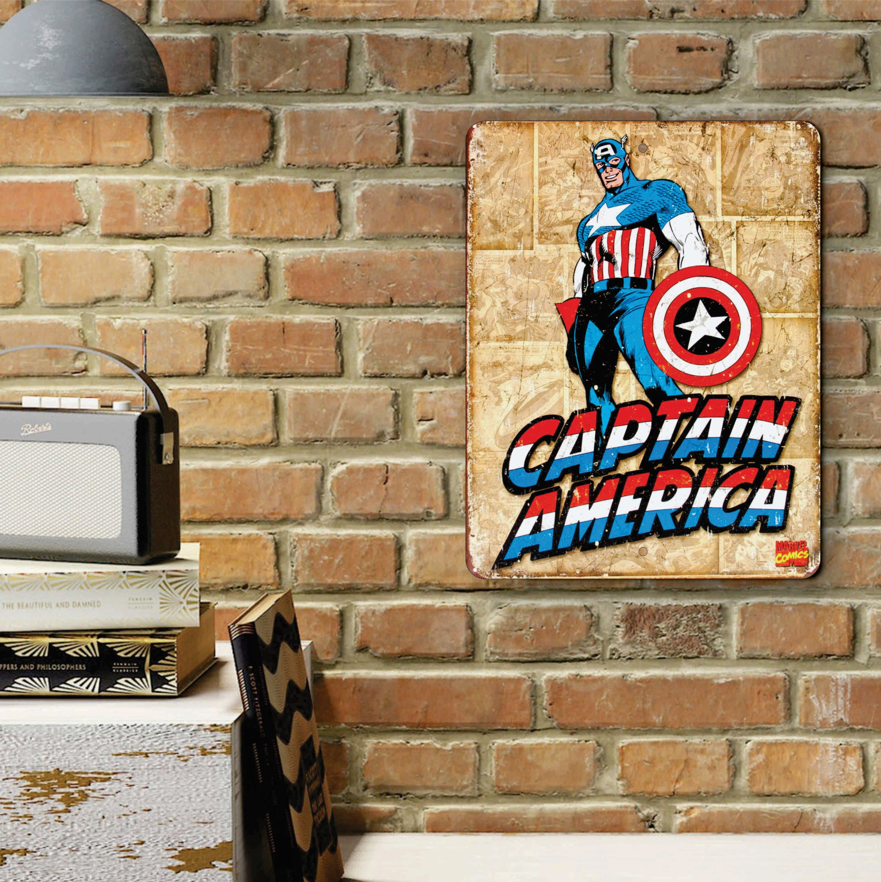 PLACA CAPITAN AMERICA VINTAGE MARVEL COMICS