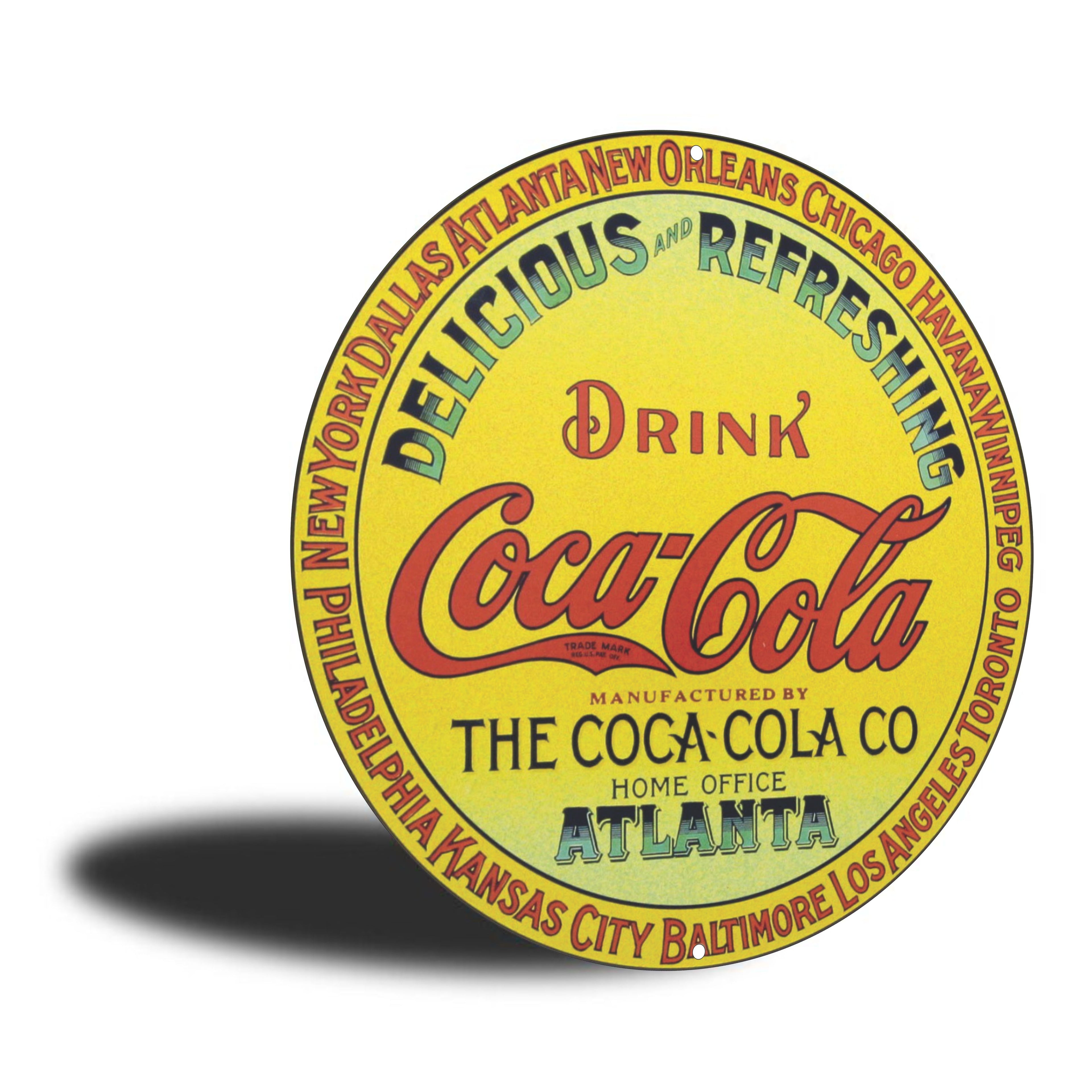 PLACA CIRCULAR DRINK COCA-COLA ATLANTA