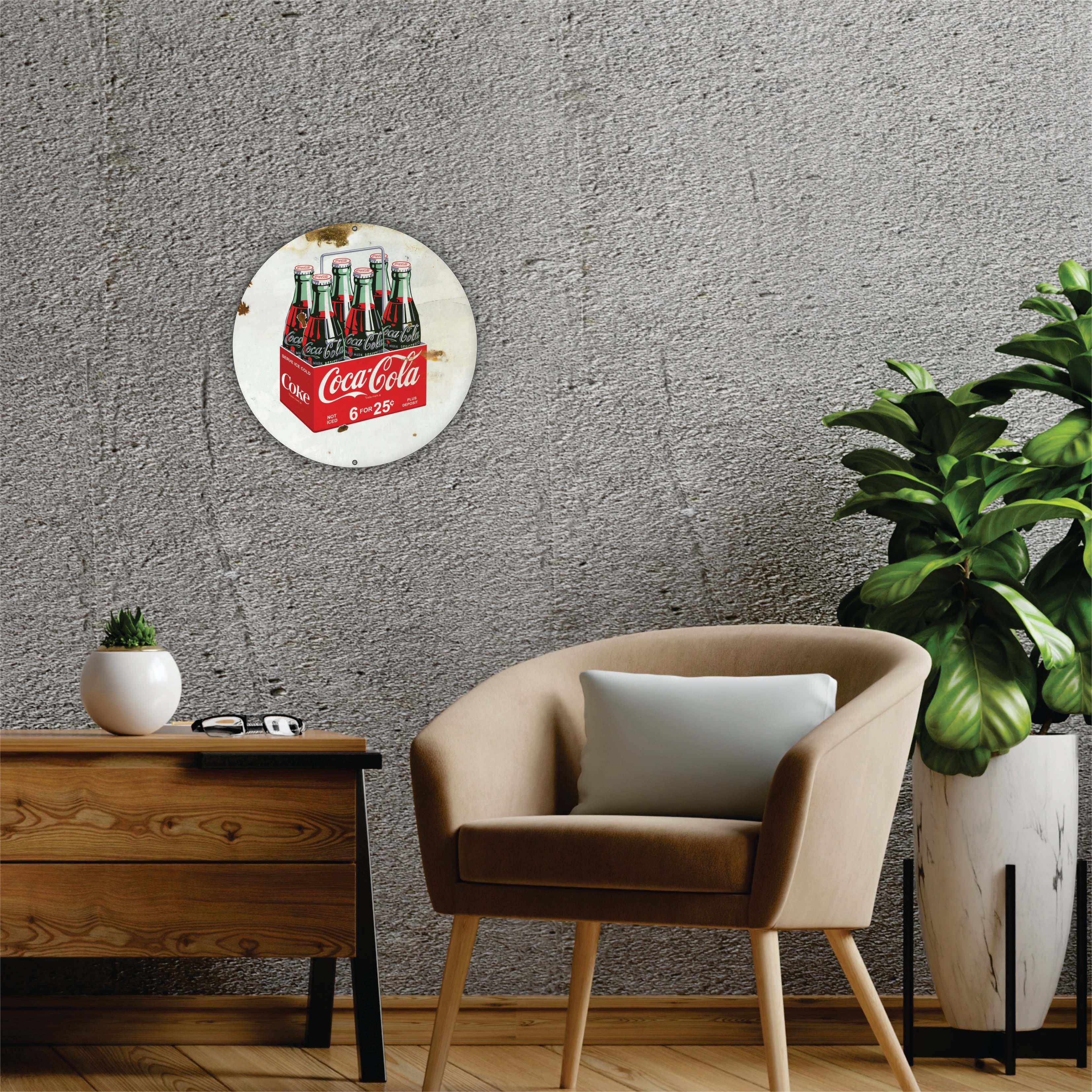 PLACA CIRCULAR COCA-COLA BOTTLES