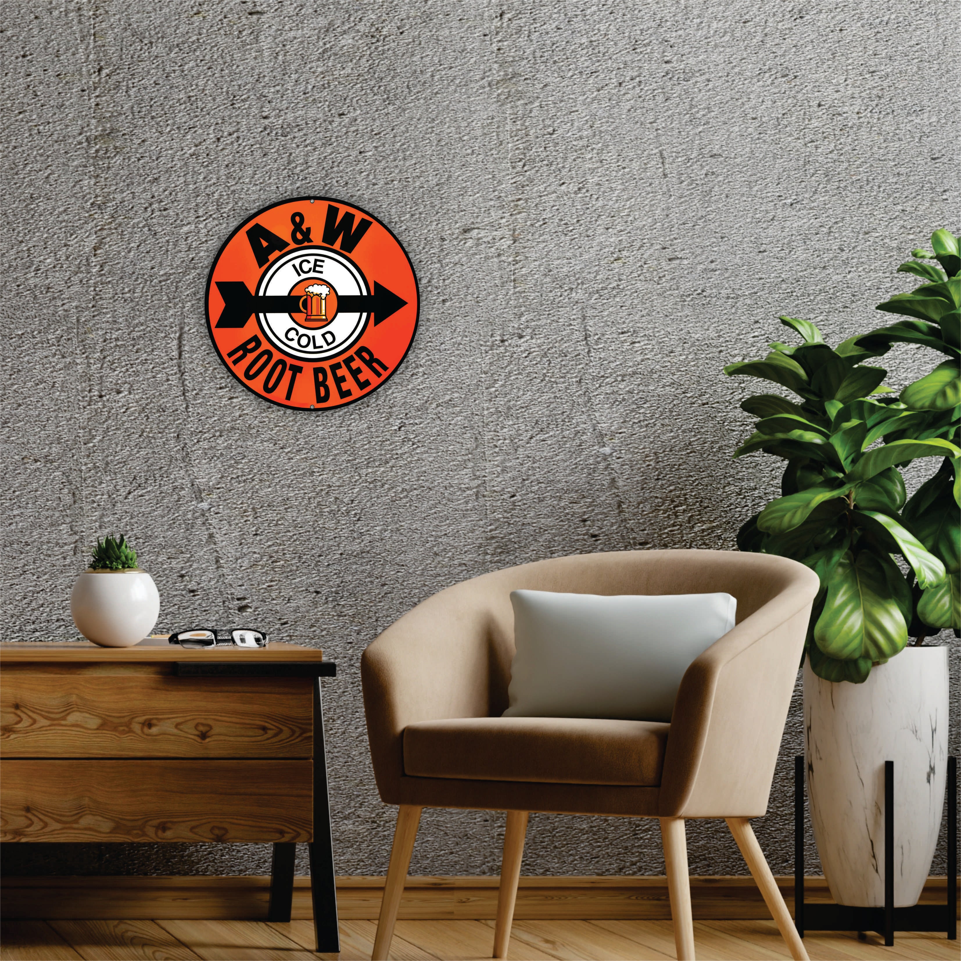 PLACA CIRCULAR ROOT BEER