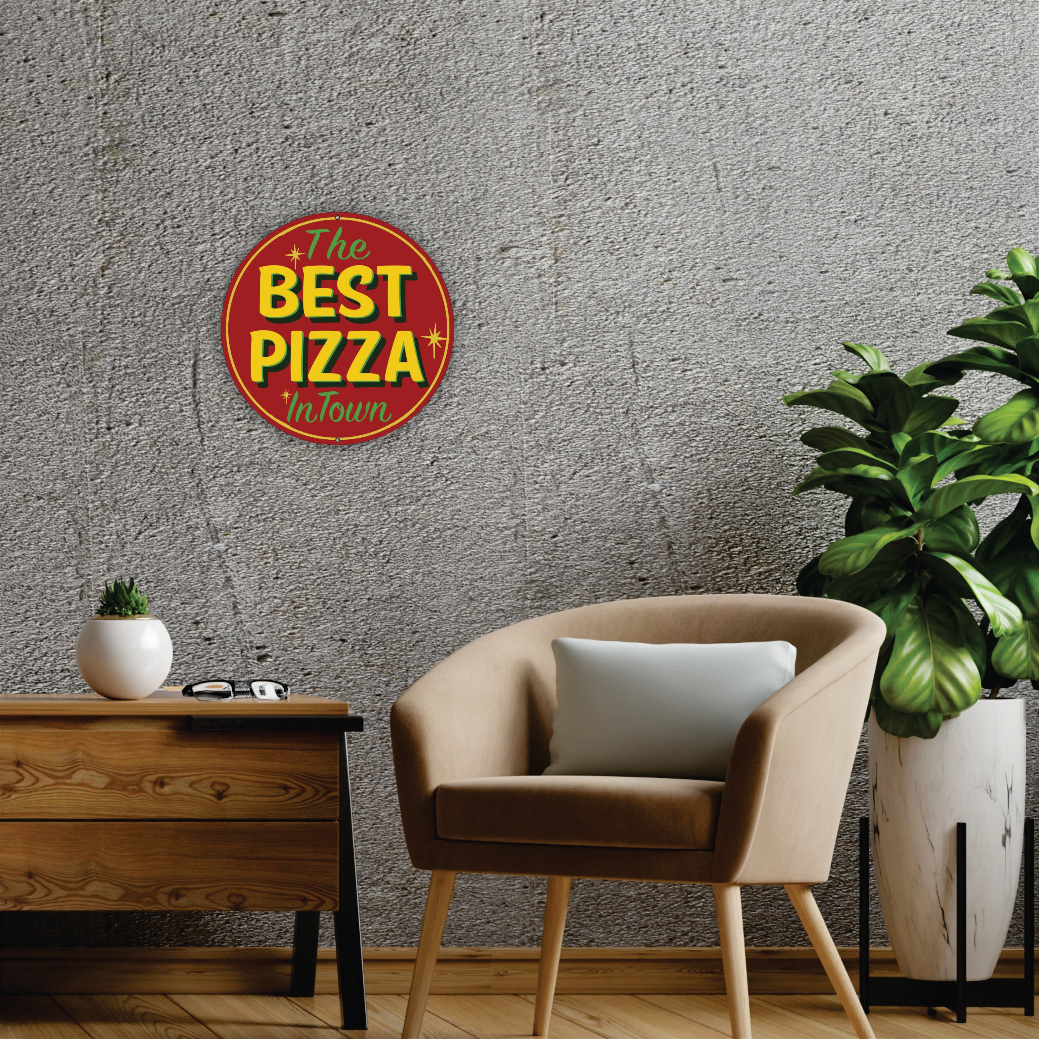 PLACA CIRCULAR THE BEST PIZZA