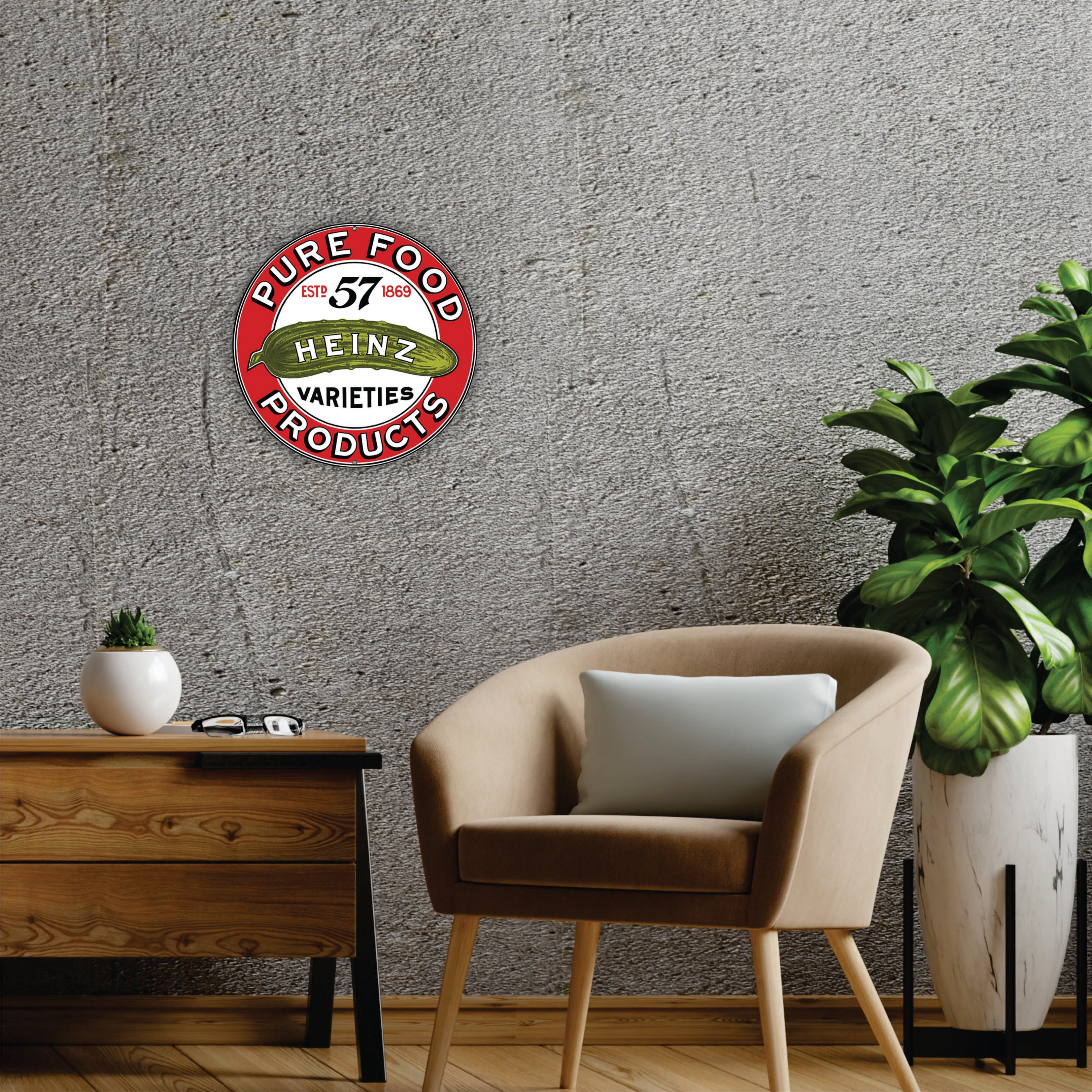 PLACA CIRCULAR PURE FOOD HEINZ