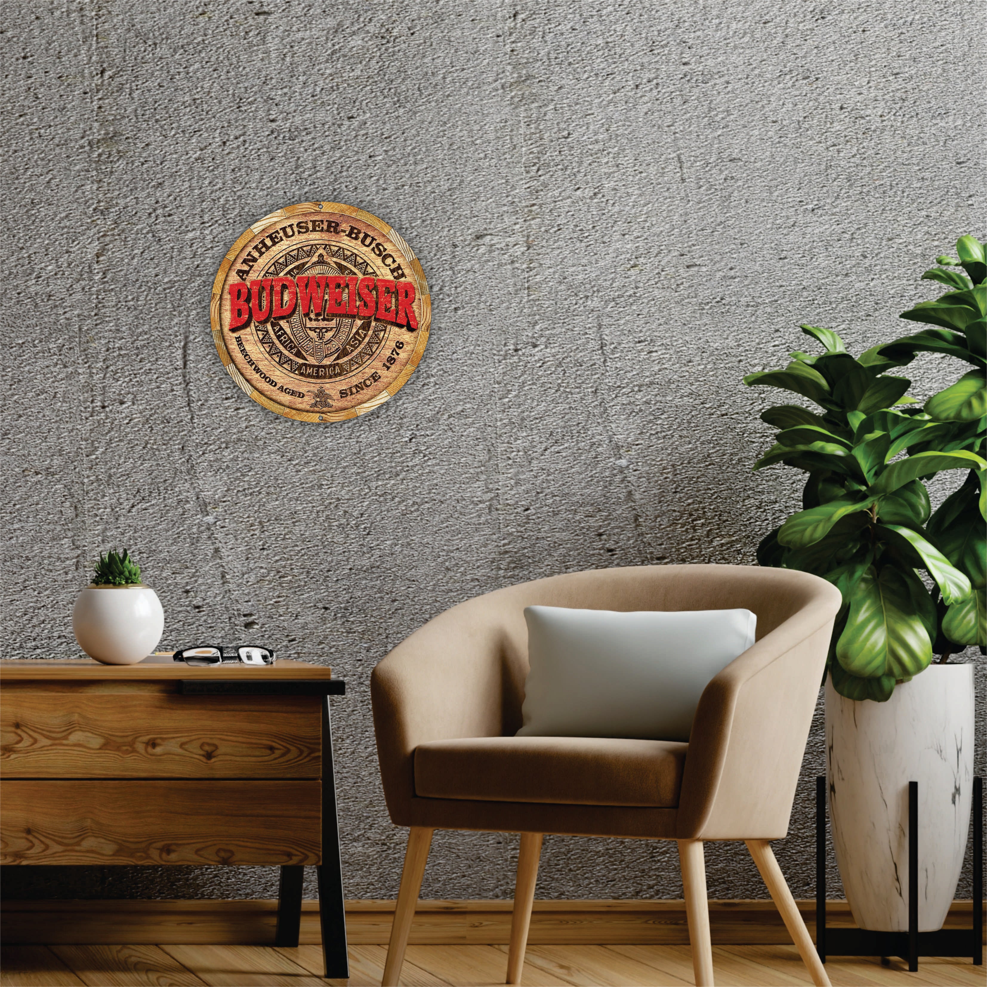 PLACA CIRCULAR BUDWEISER