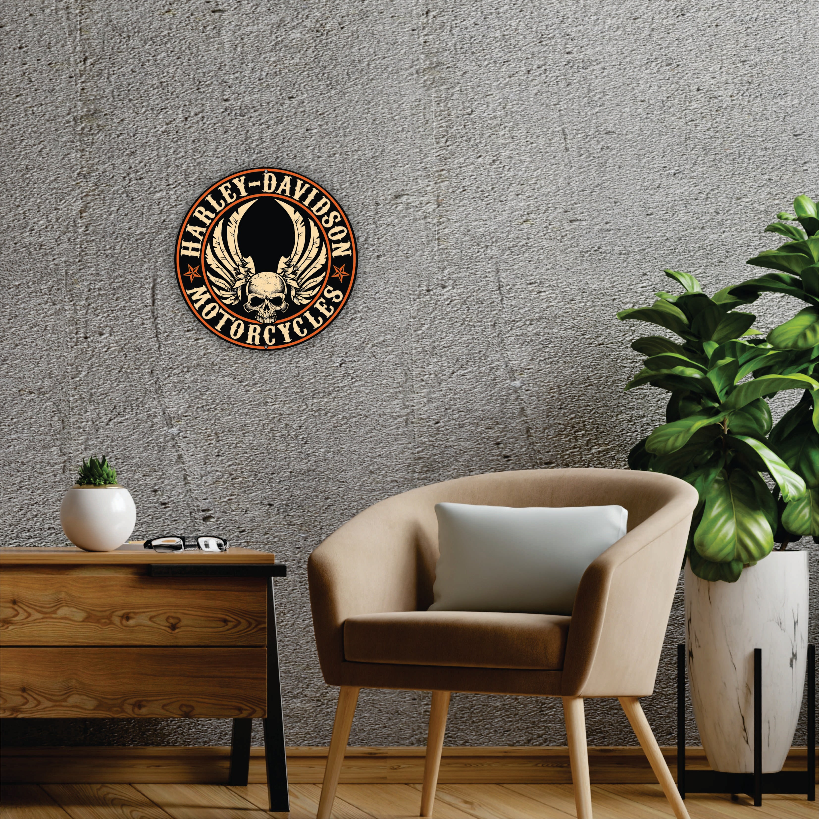 PLACA CIRCULAR HARLEY-DAVIDSON MOTORCYLES