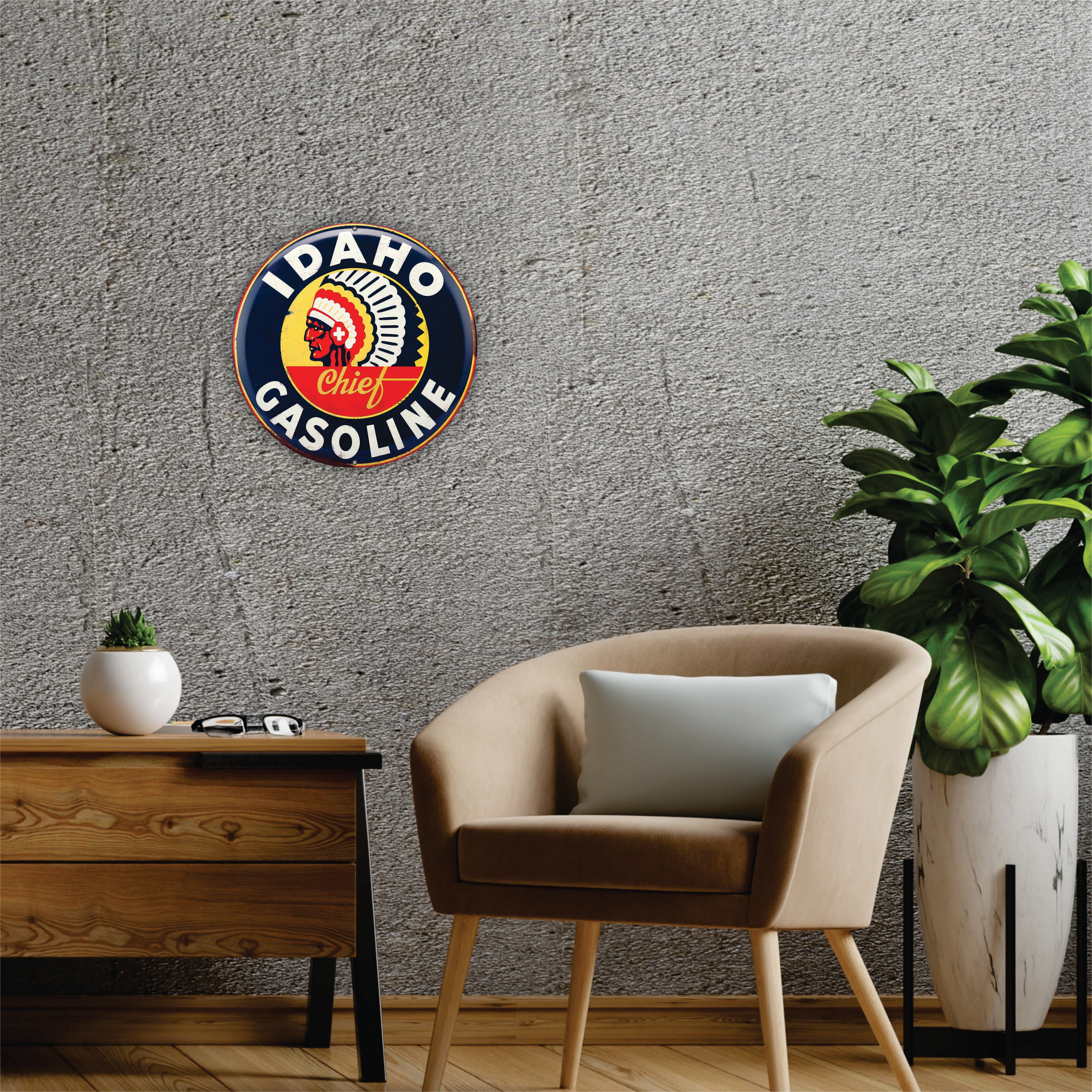 PLACA CIRCULAR IDAHO GASOLINE