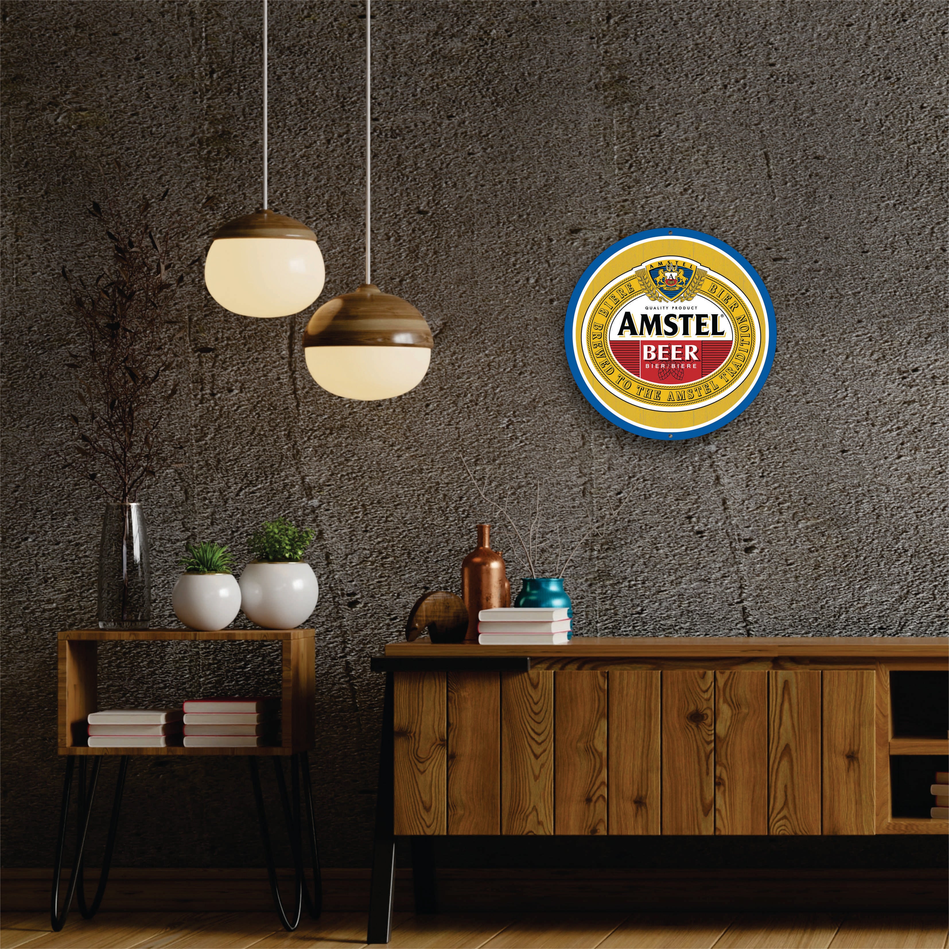 PLACA CIRCULAR AMSTEL BEER