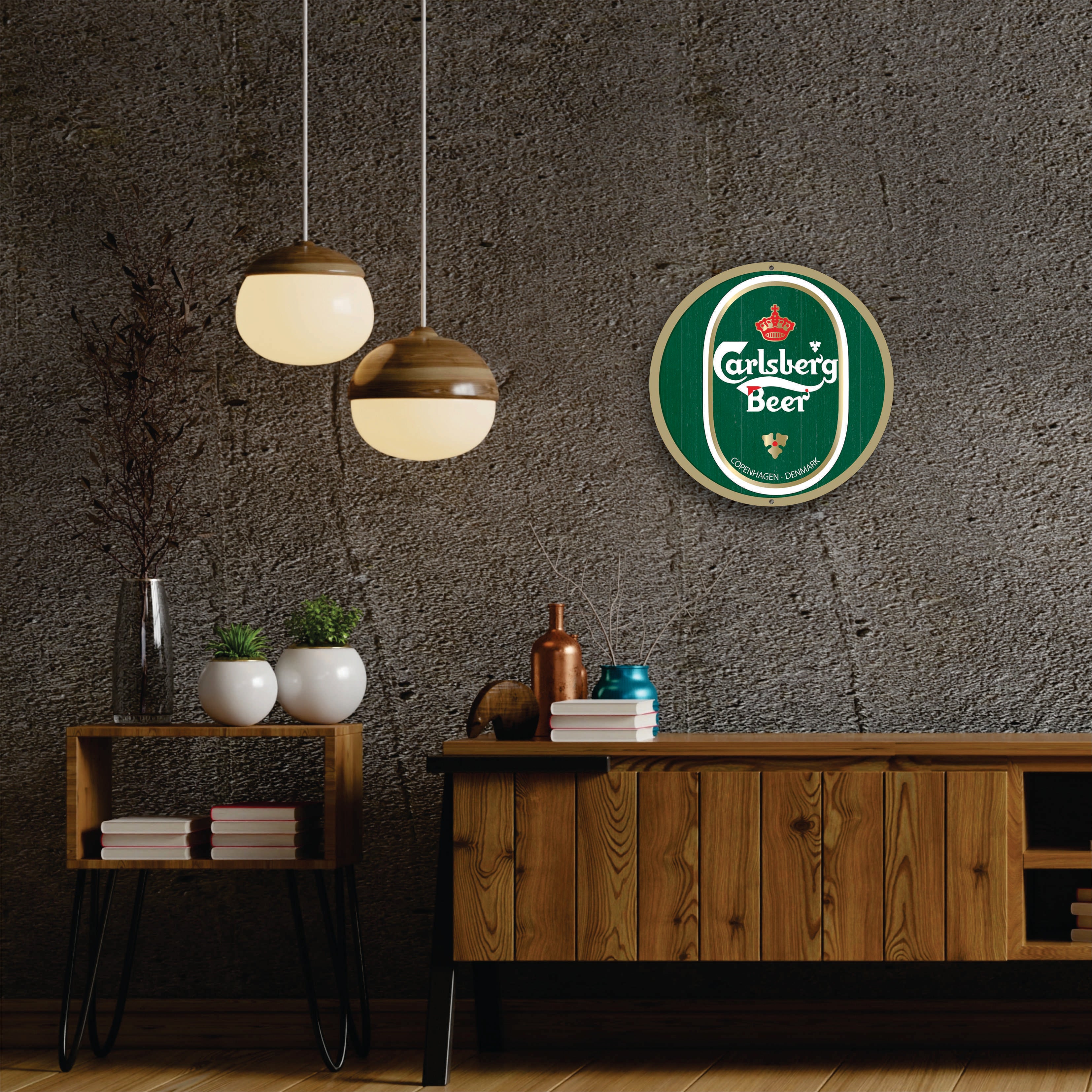 PLACA CIRCULAR CARLSBERG BEER
