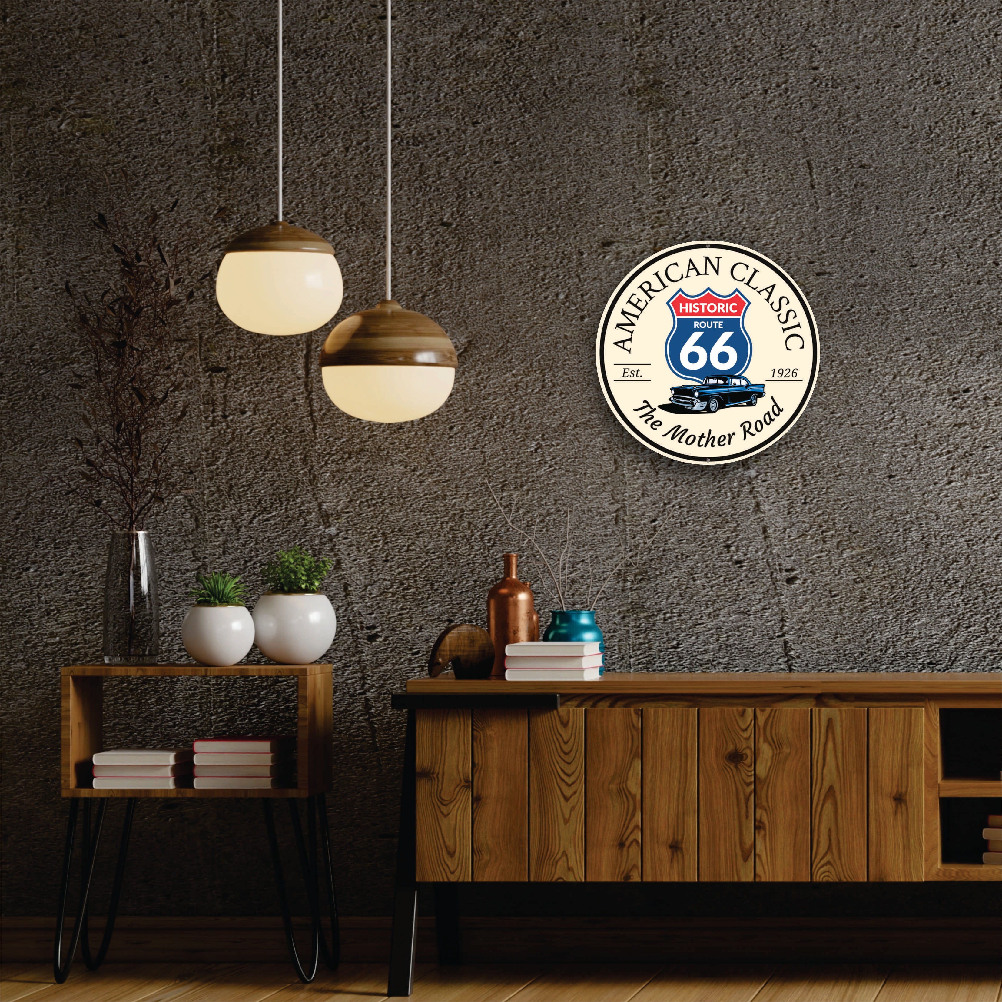 PLACA CIRCULAR AMERICAN CLASSIC