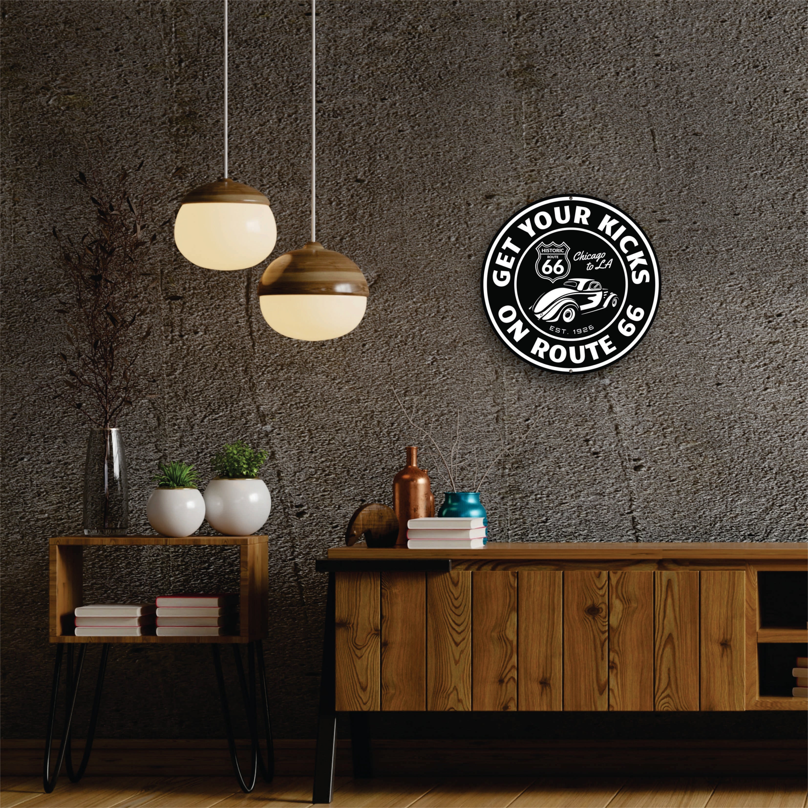 PLACA CIRCULAR GET YOUR KICKS 66