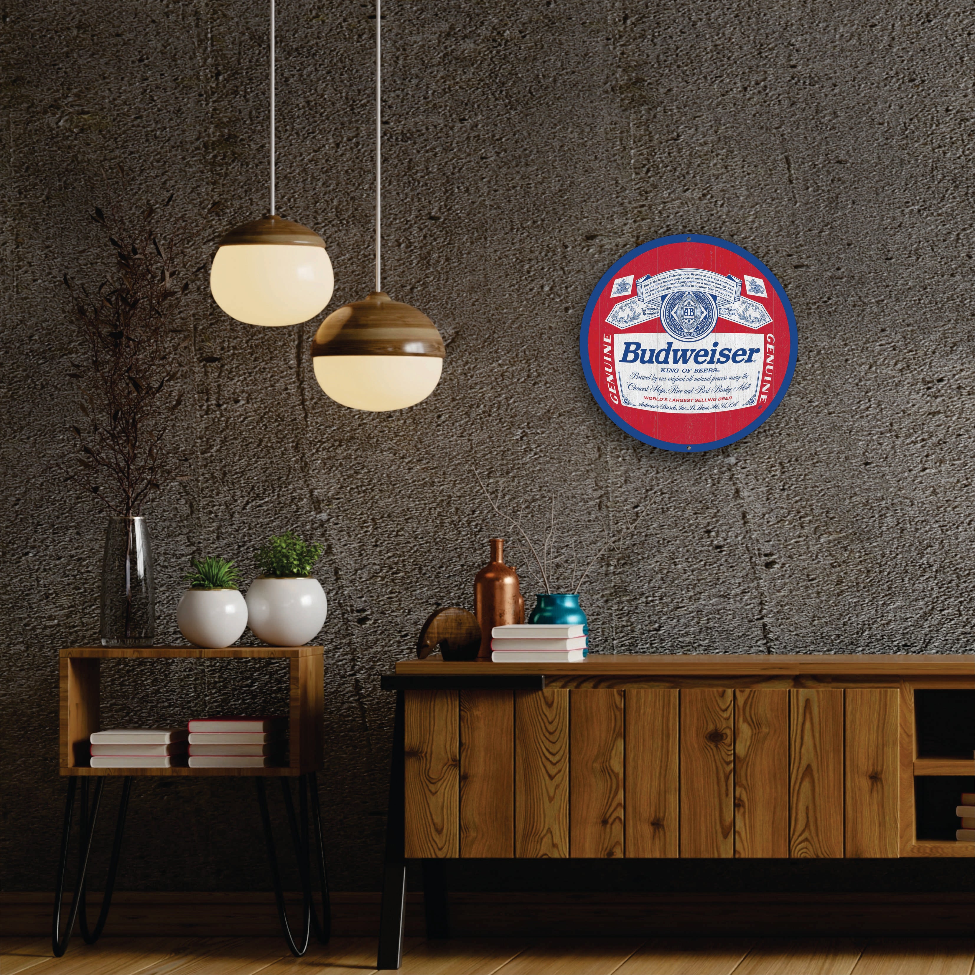PLACA CIRCULAR GENUINE BUDWEISER