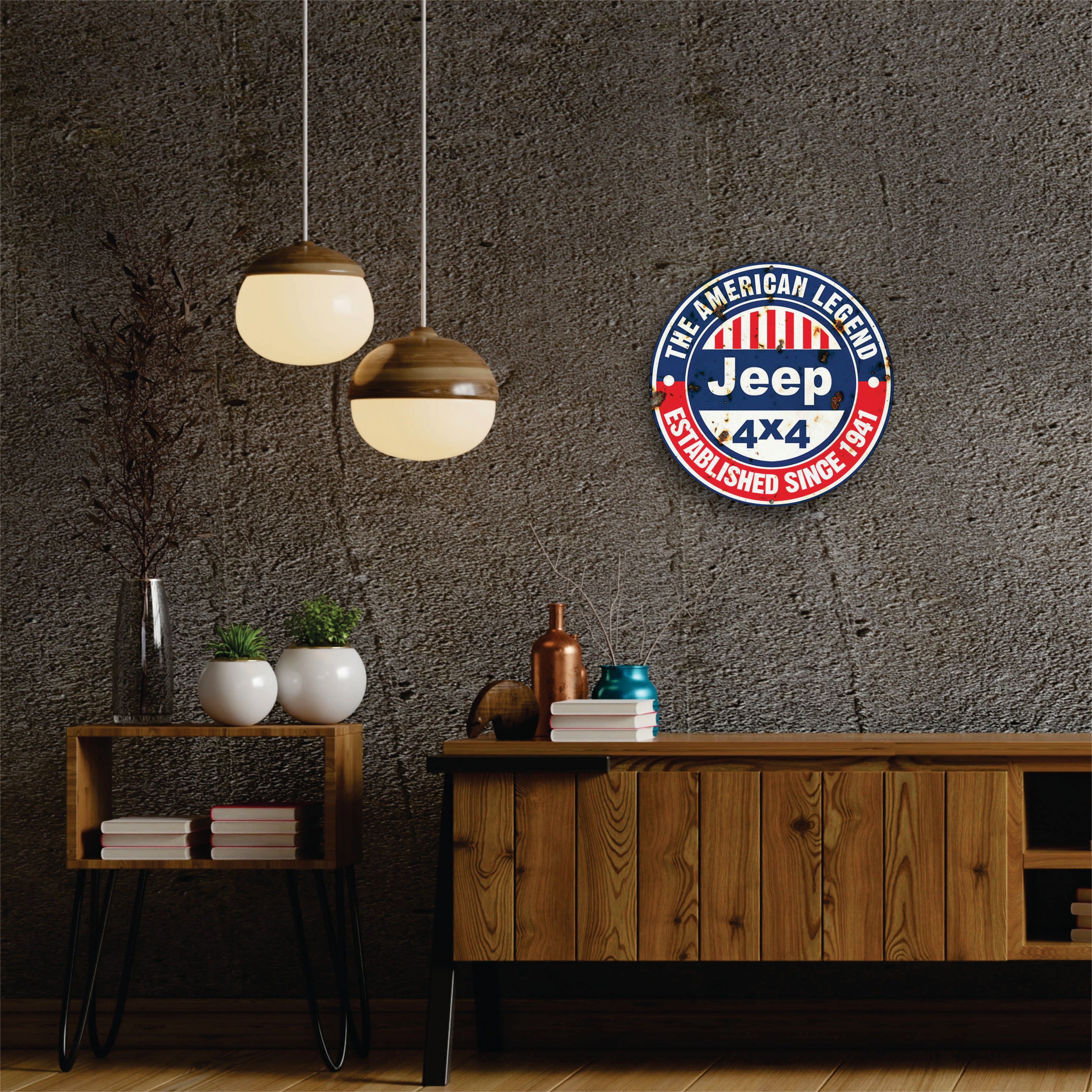 PLACA CIRCULAR JEEP 4X4