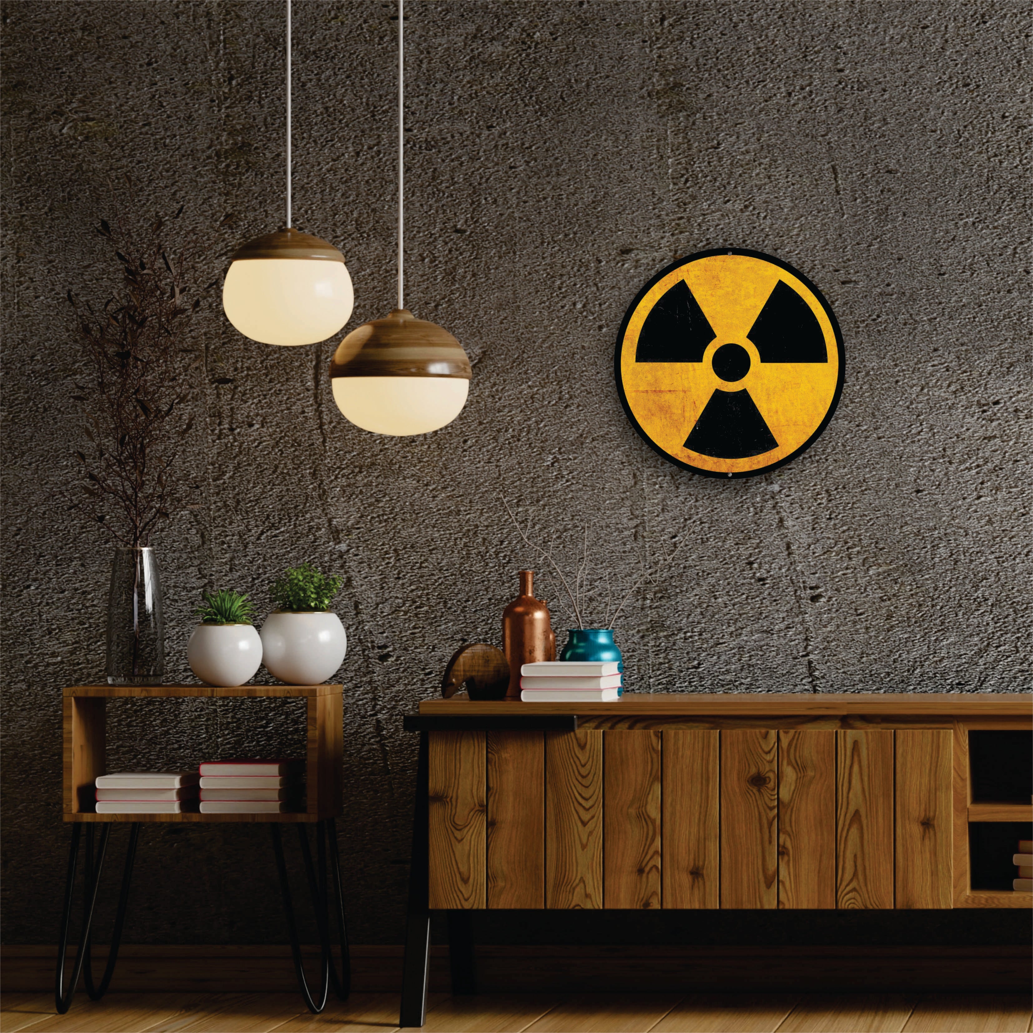 PLACA CIRCULAR RADIOACTIVE CLOVER