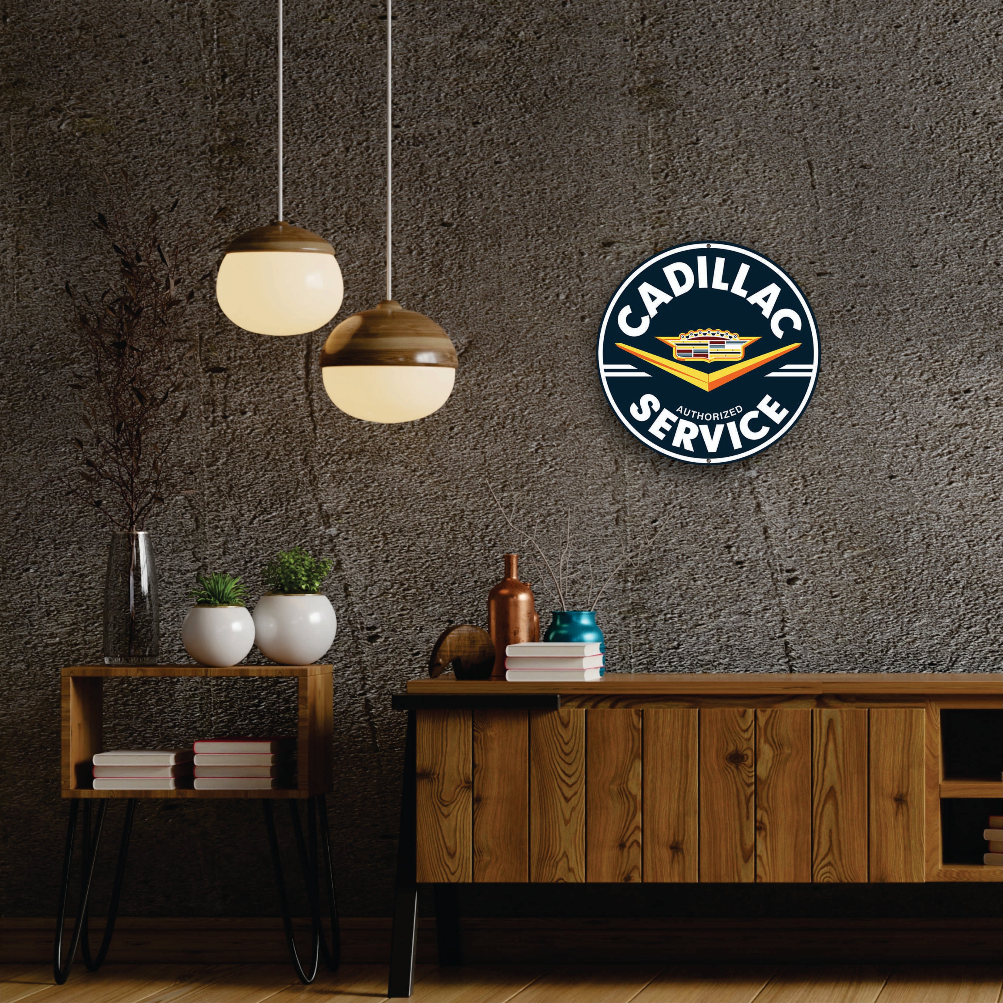 PLACA CIRCULAR CADILLAC SERVICE