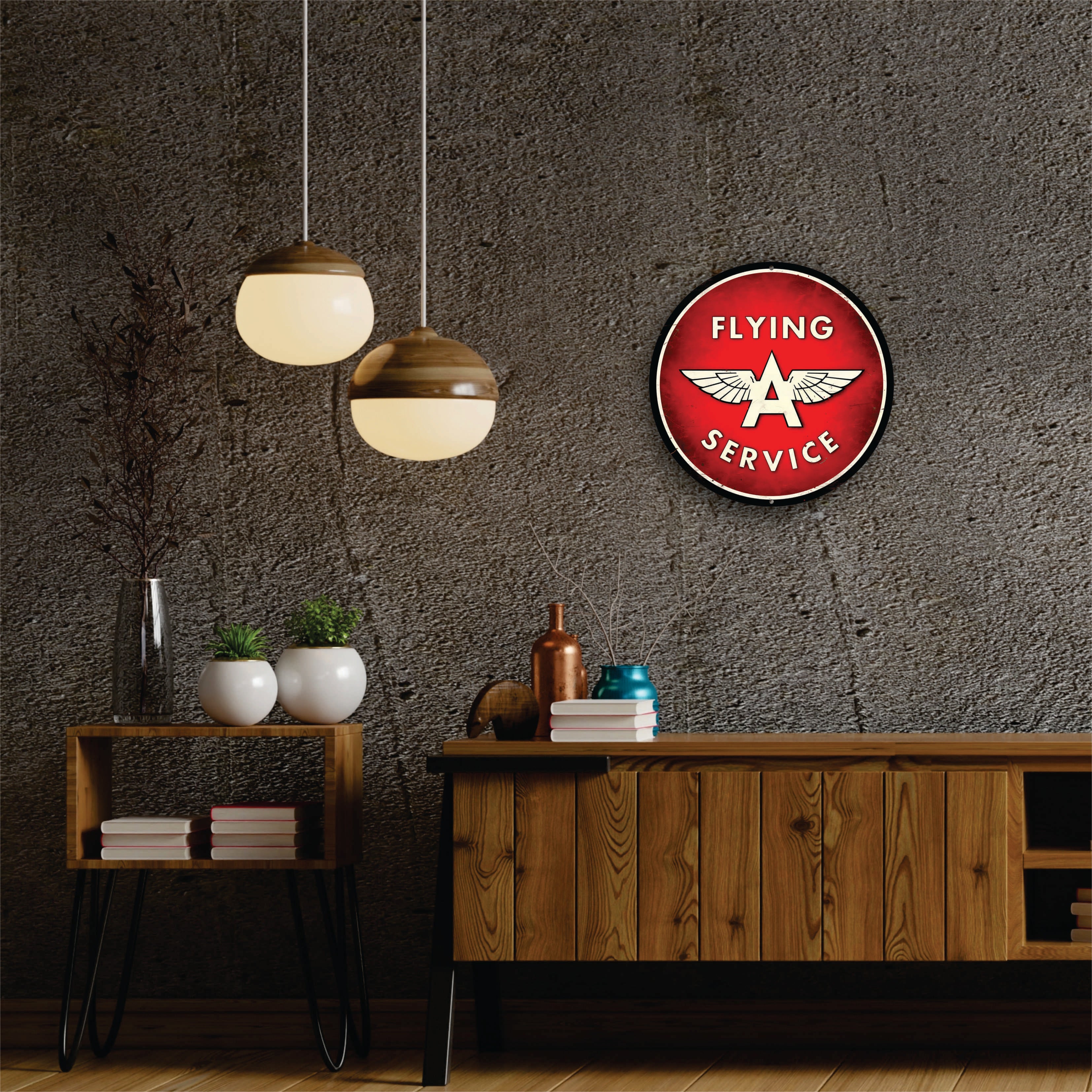 PLACA CIRCULAR FLYING A SERVICE