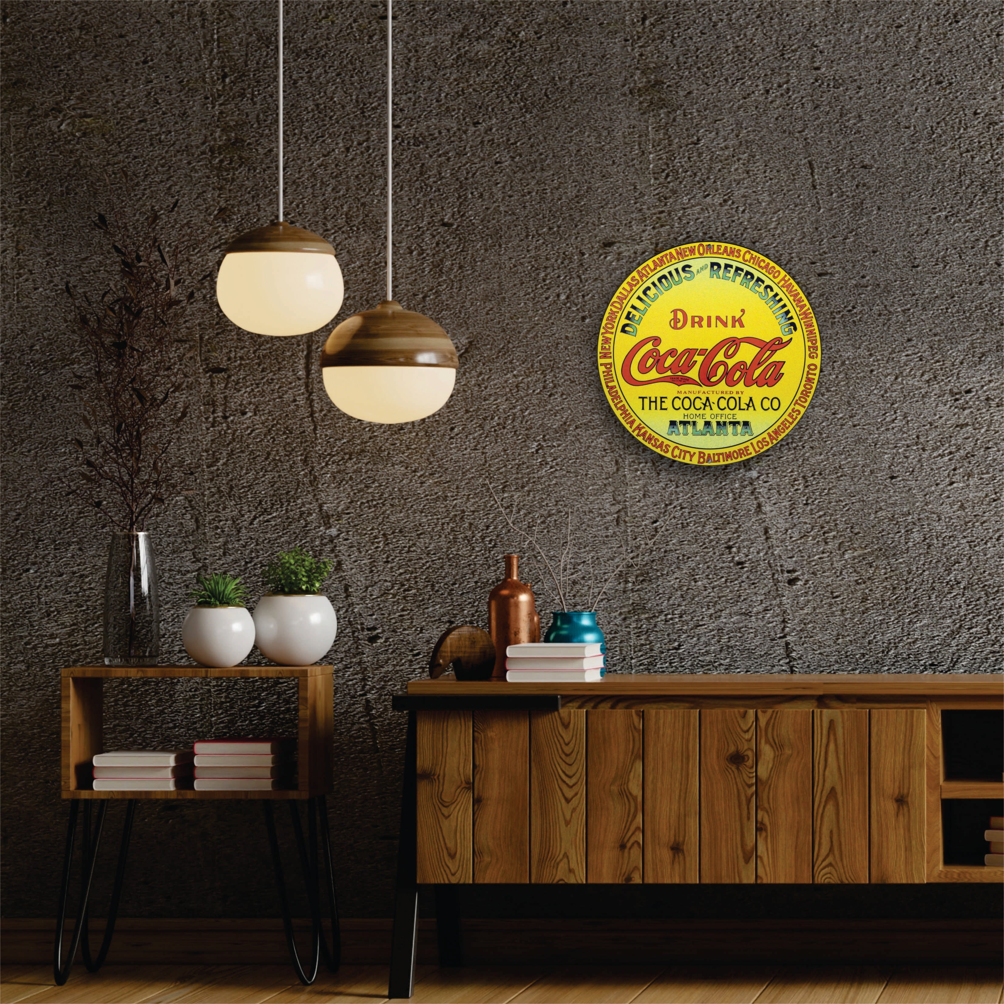PLACA CIRCULAR DRINK COCA-COLA ATLANTA