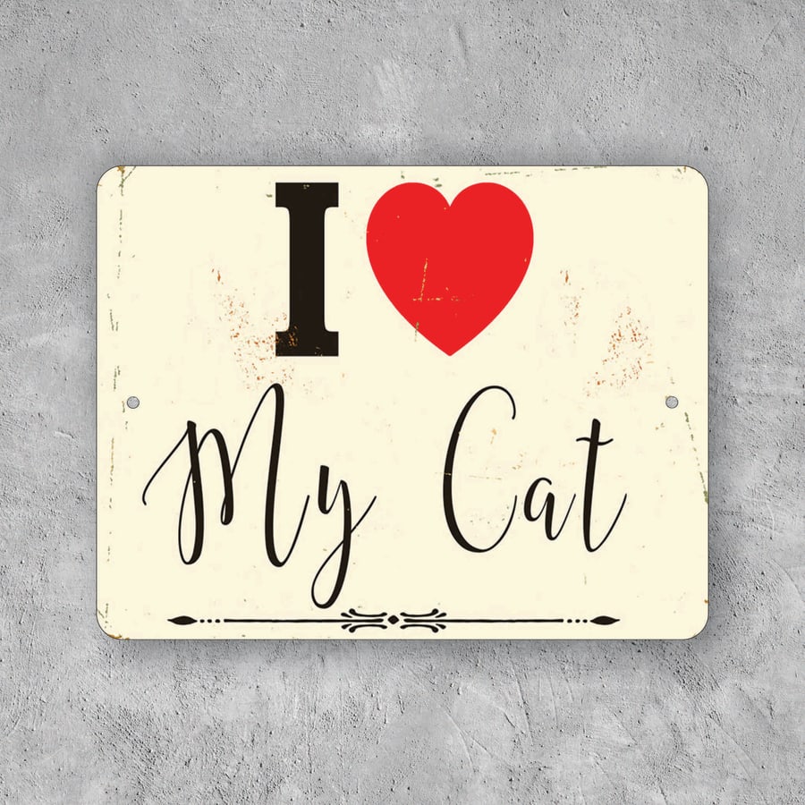 PLACA I LOVE MY CAT
