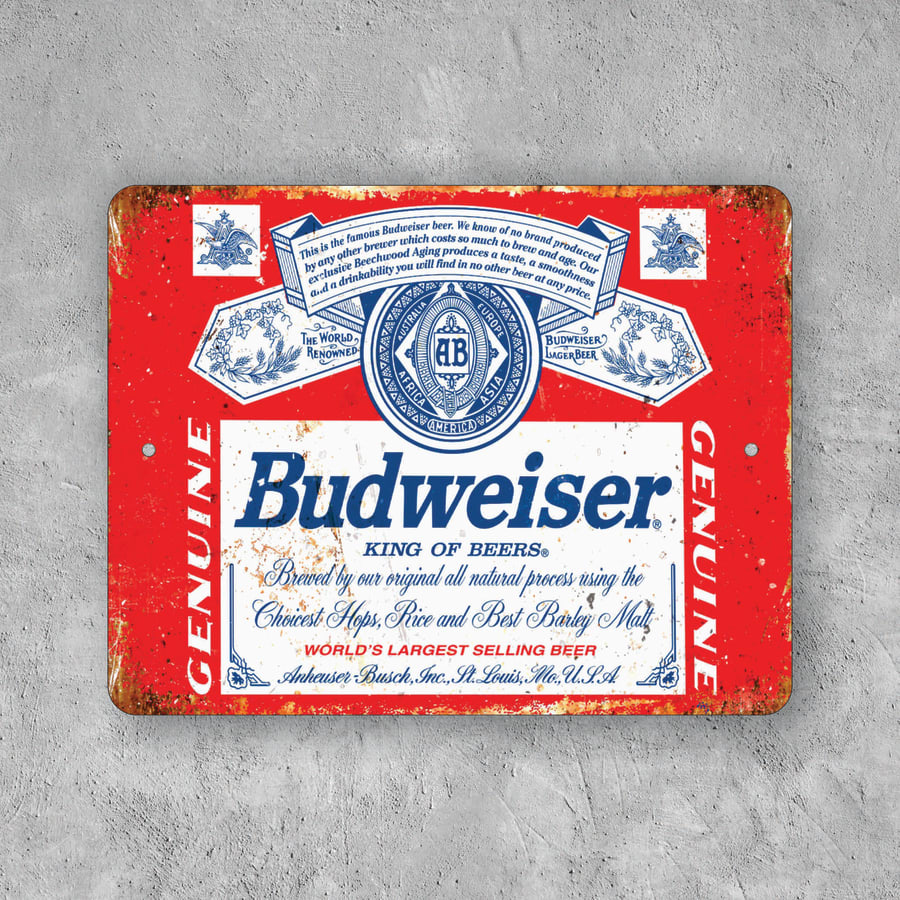 PLACA BUDWEISER KING OF BEERS
