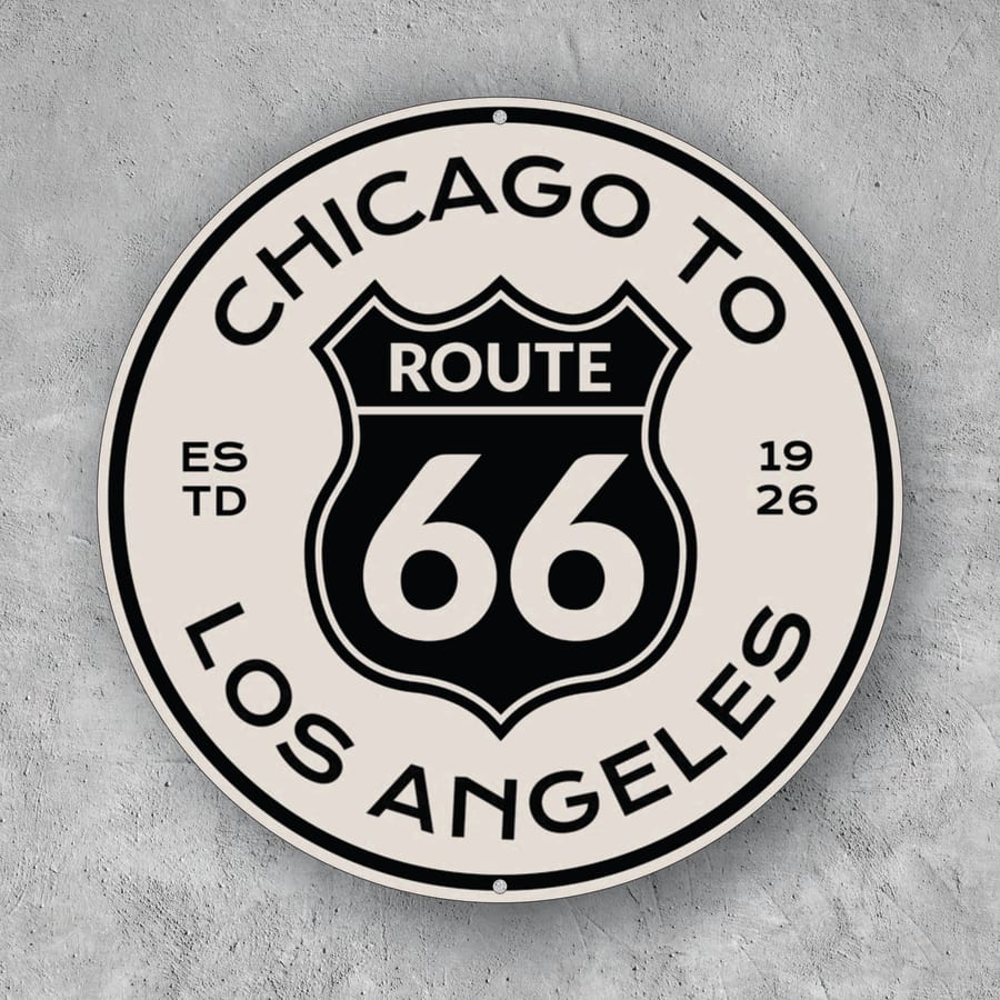 PLACA CIRCULAR CHICAGO TO ROUTE 66
