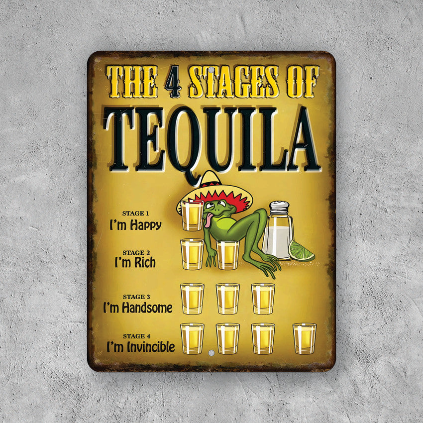 PLACA THE 4 STAYES OF TEQUILA