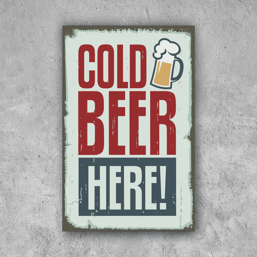 POSTER COLD BEER HERE