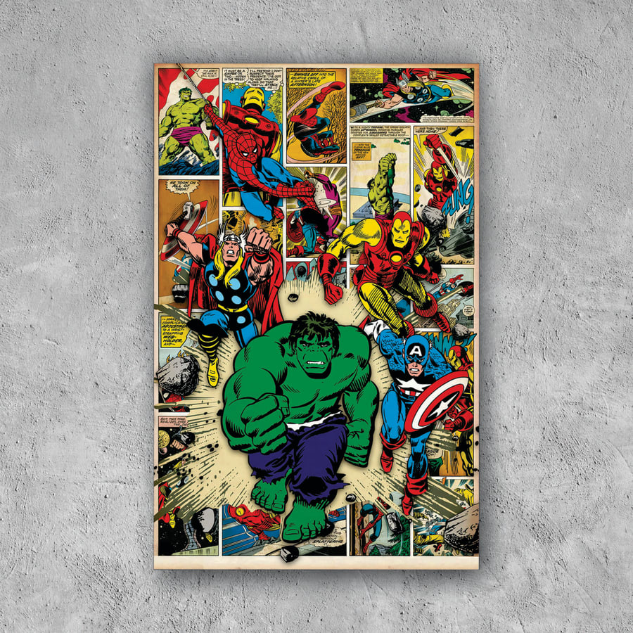 POSTER AVENGERS COMIC PAGE