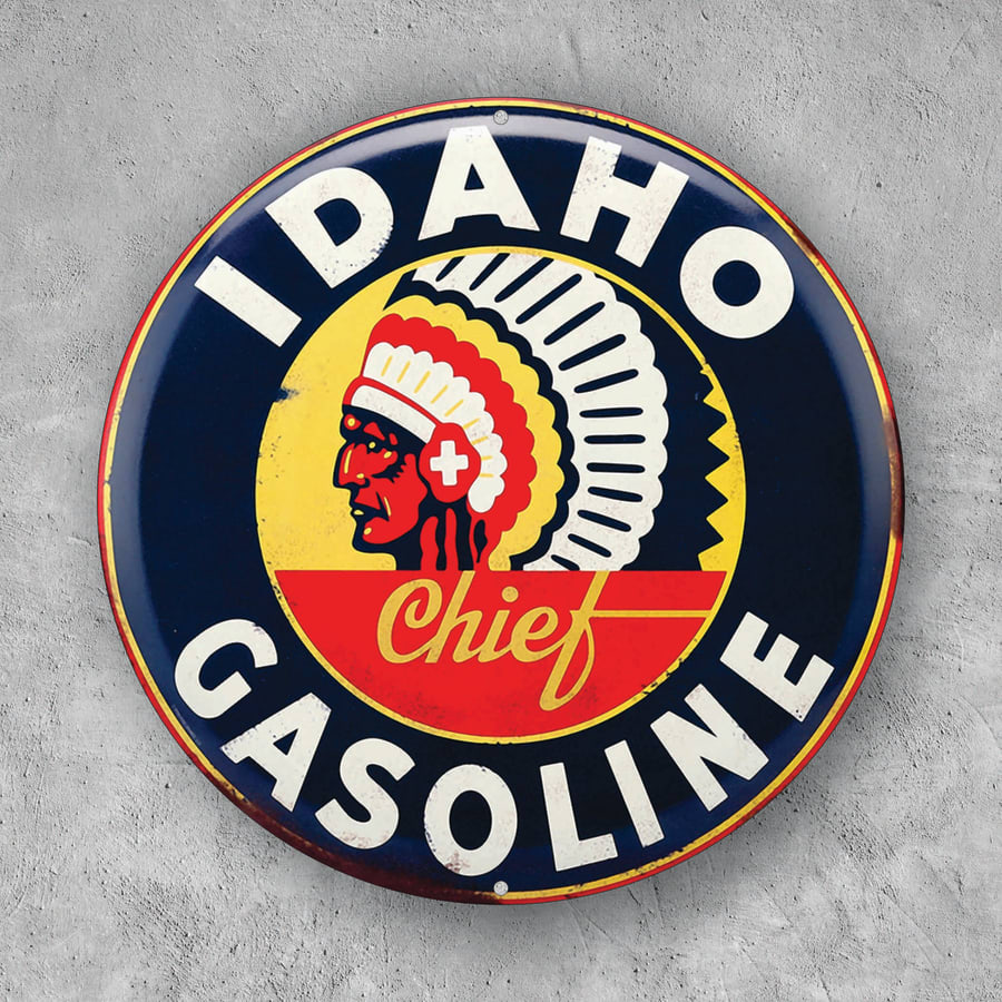 PLACA CIRCULAR IDAHO GASOLINE