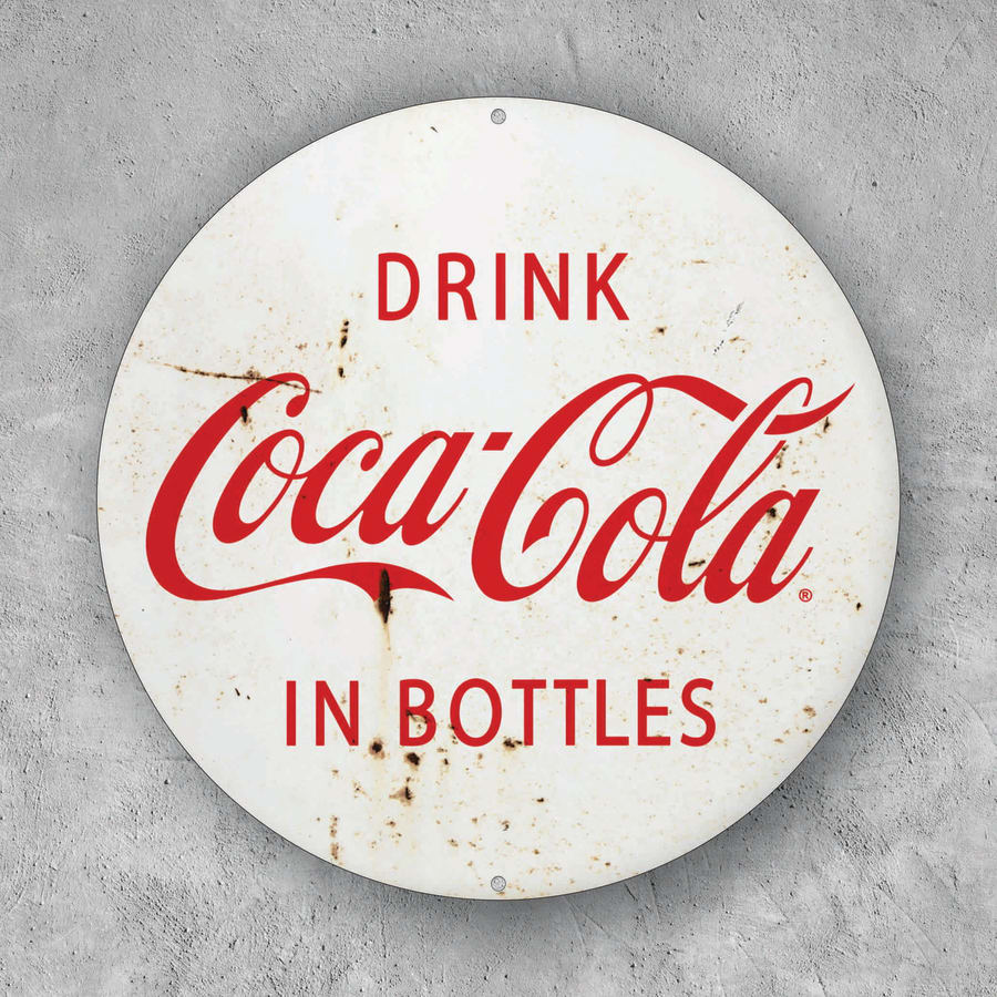 PLACA CIRCULAR DRINK COCA-COLA IN BOTTLES